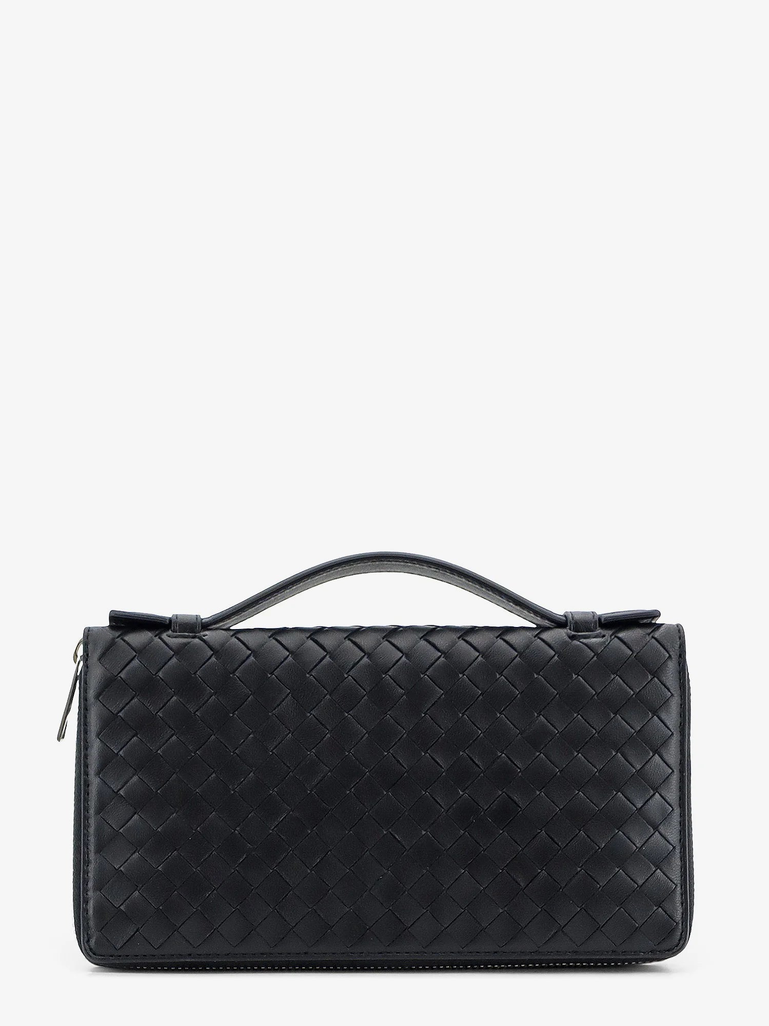 Leather wallet with Intrecciato pattern