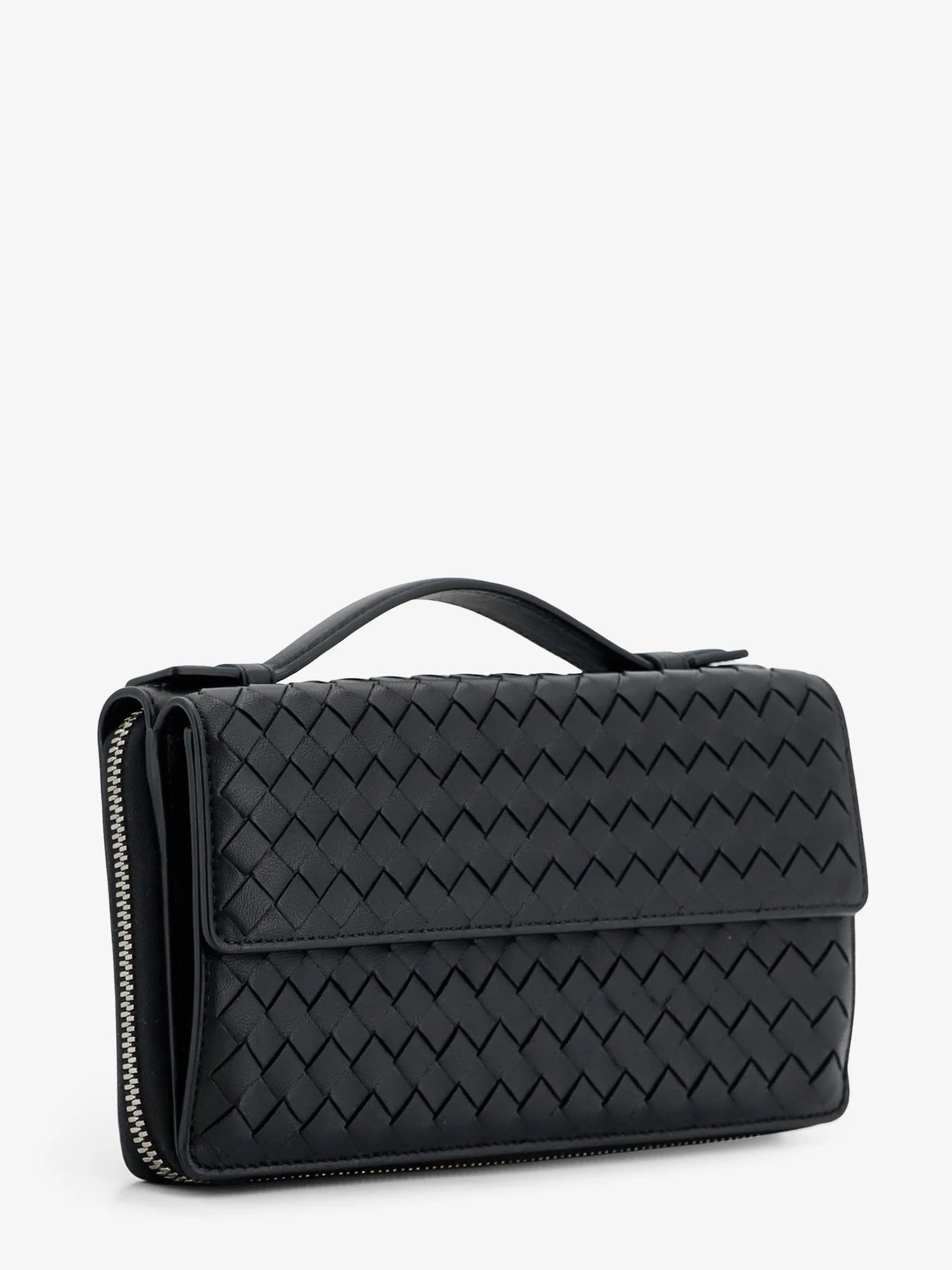 Leather wallet with Intrecciato pattern