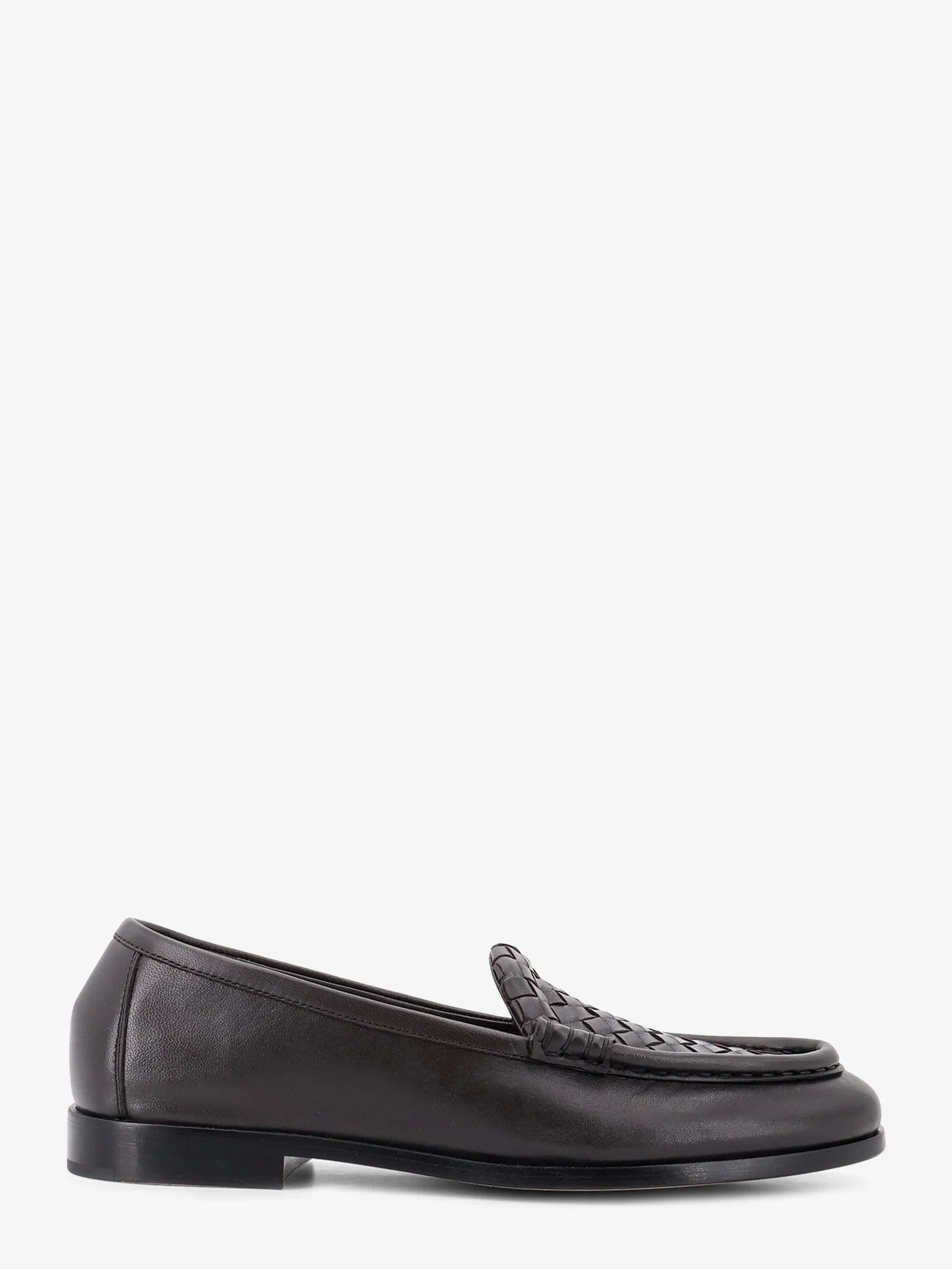 Silenzio leather loafers with Intrecciato pattern