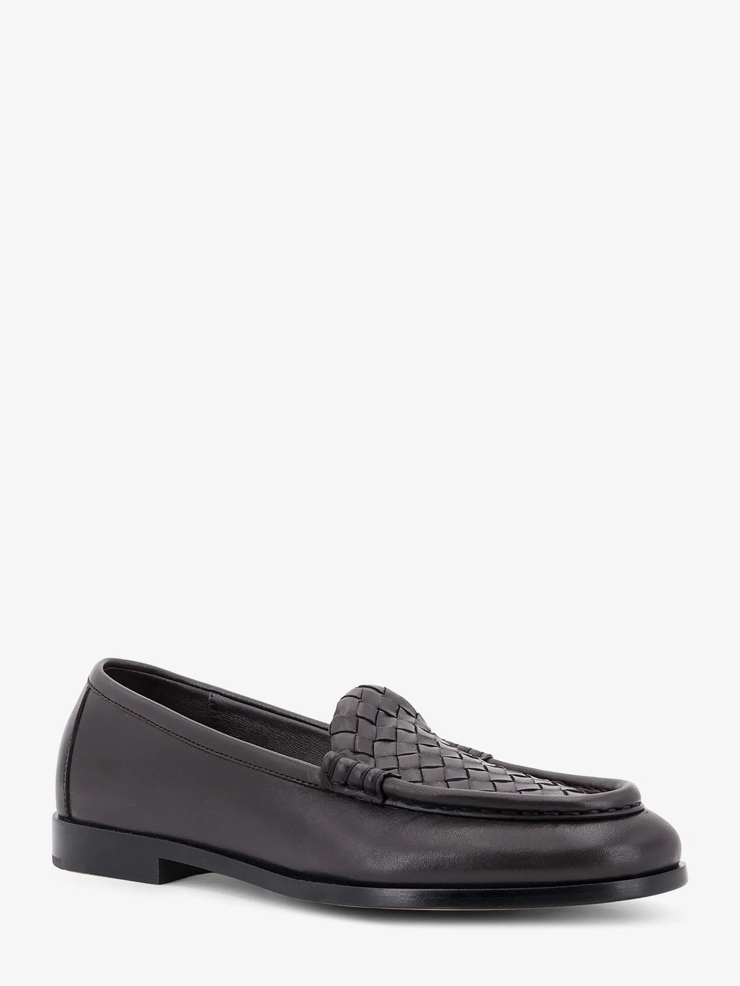 Silenzio leather loafers with Intrecciato pattern