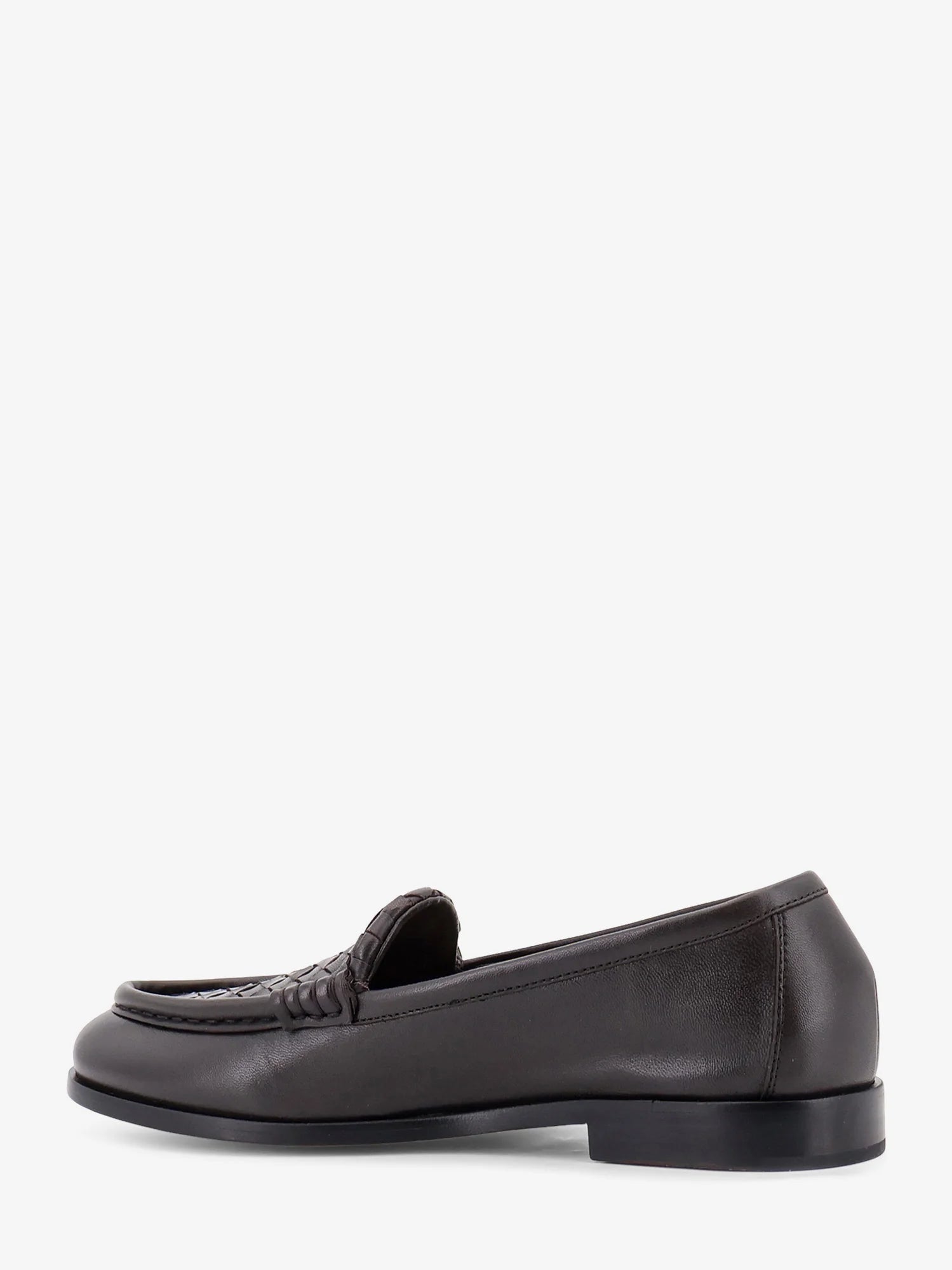 Silenzio leather loafers with Intrecciato pattern