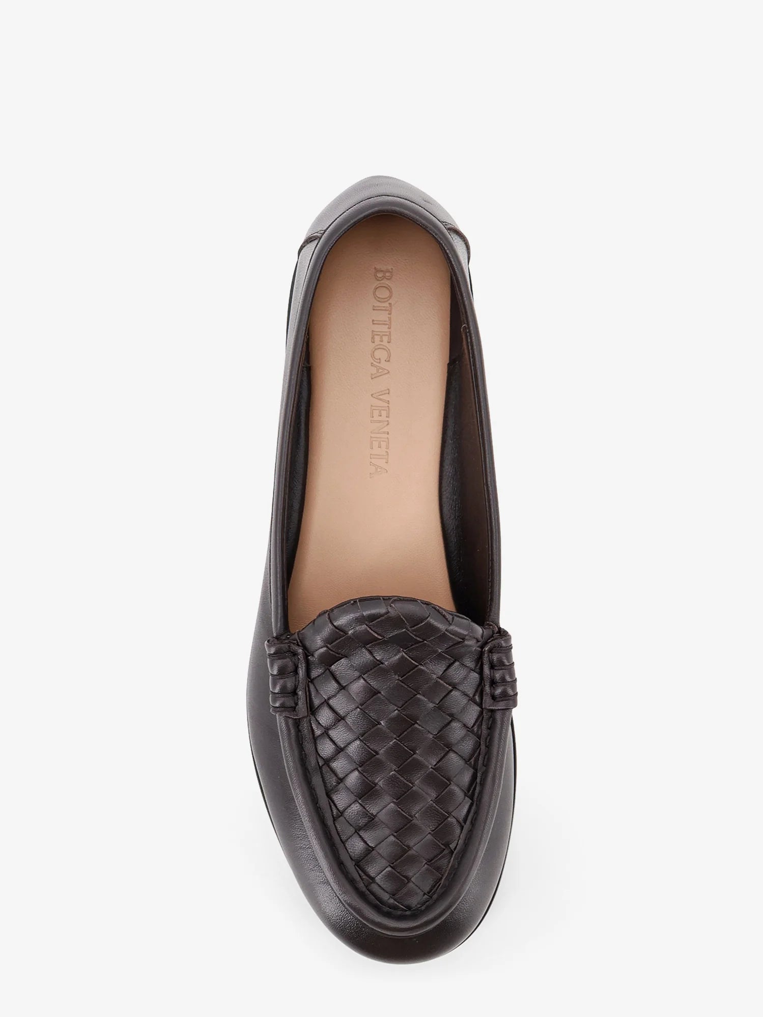 Silenzio leather loafers with Intrecciato pattern