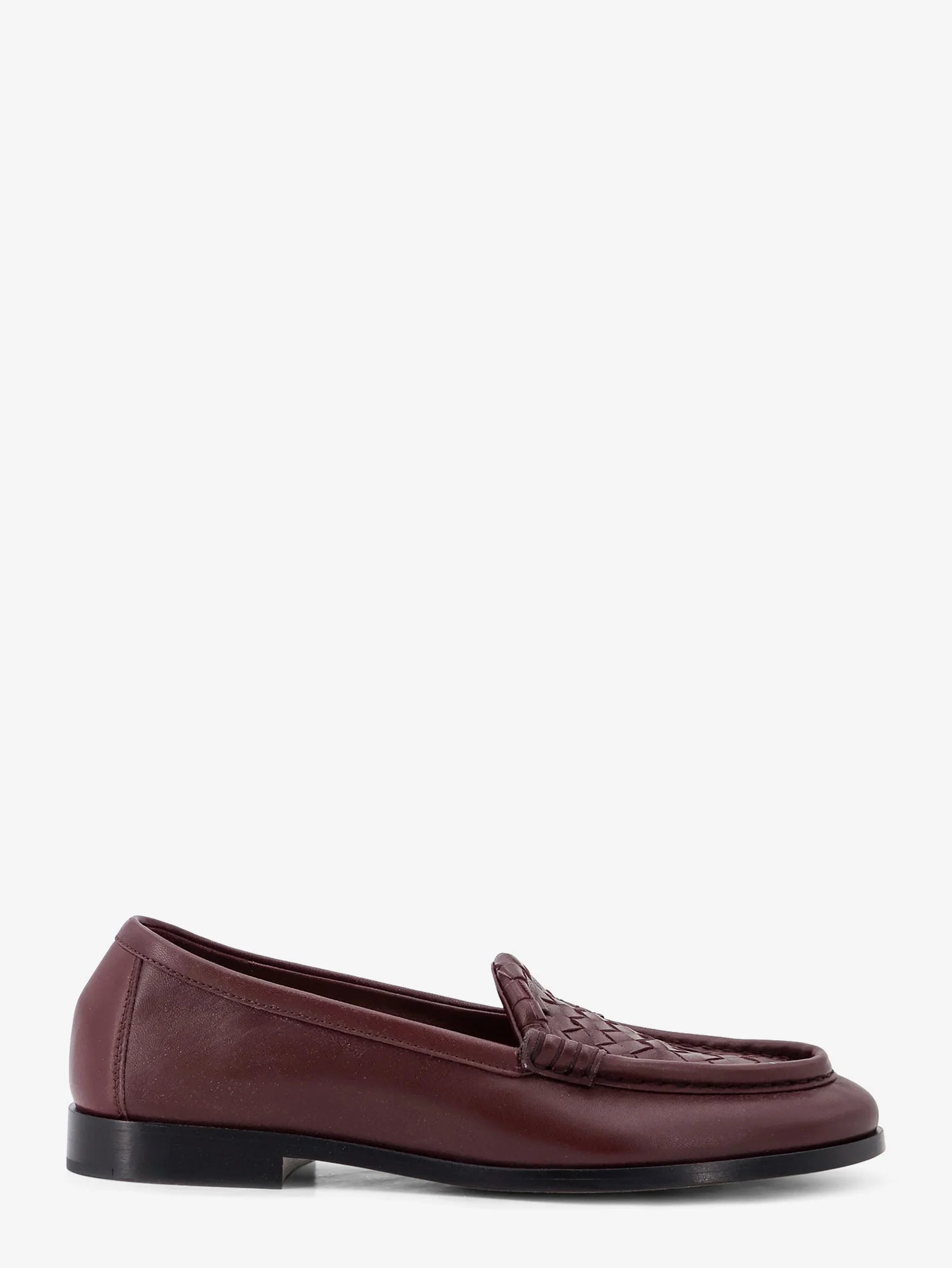Silenzio leather loafers with Intrecciato pattern
