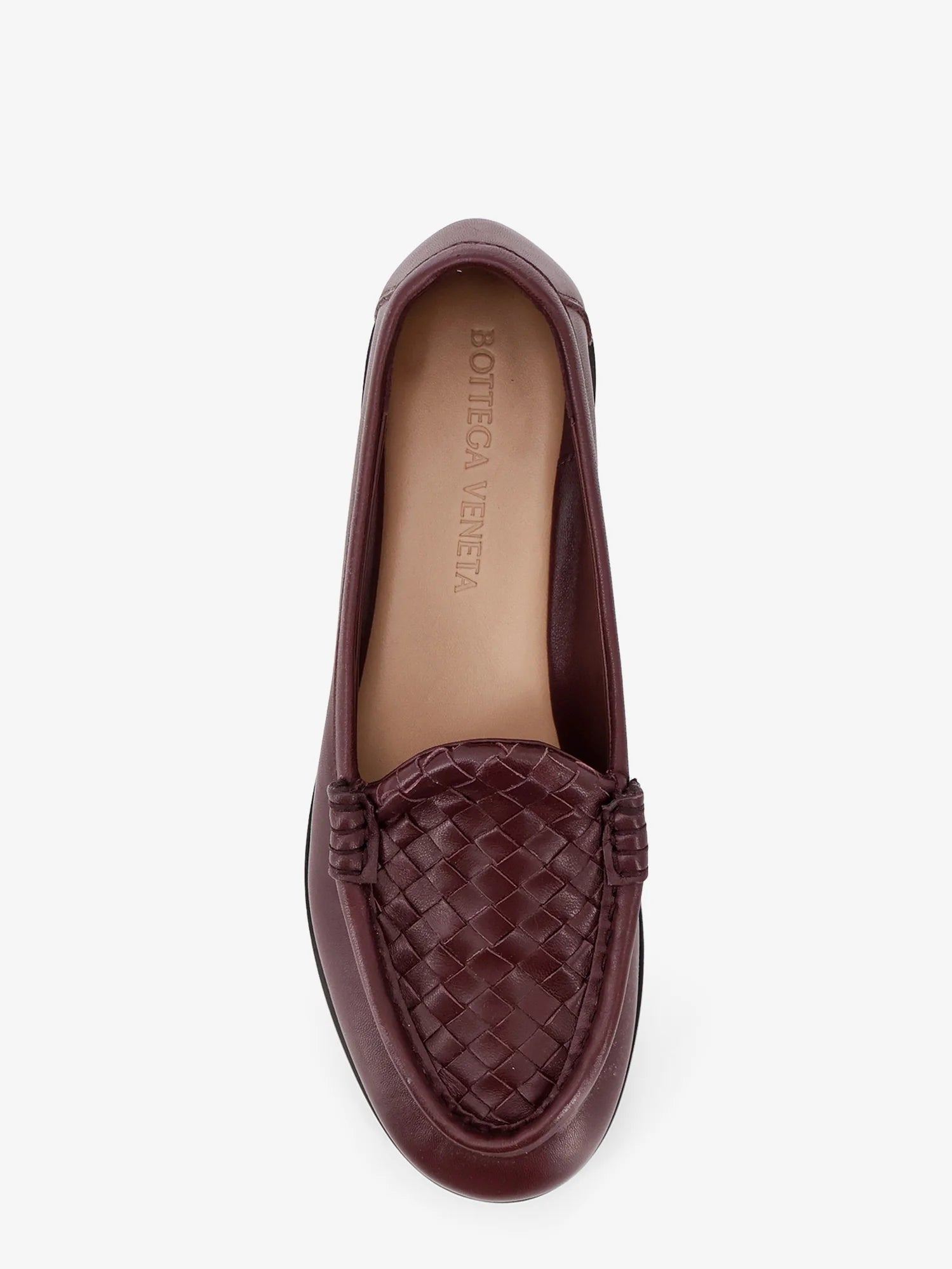 Silenzio leather loafers with Intrecciato pattern