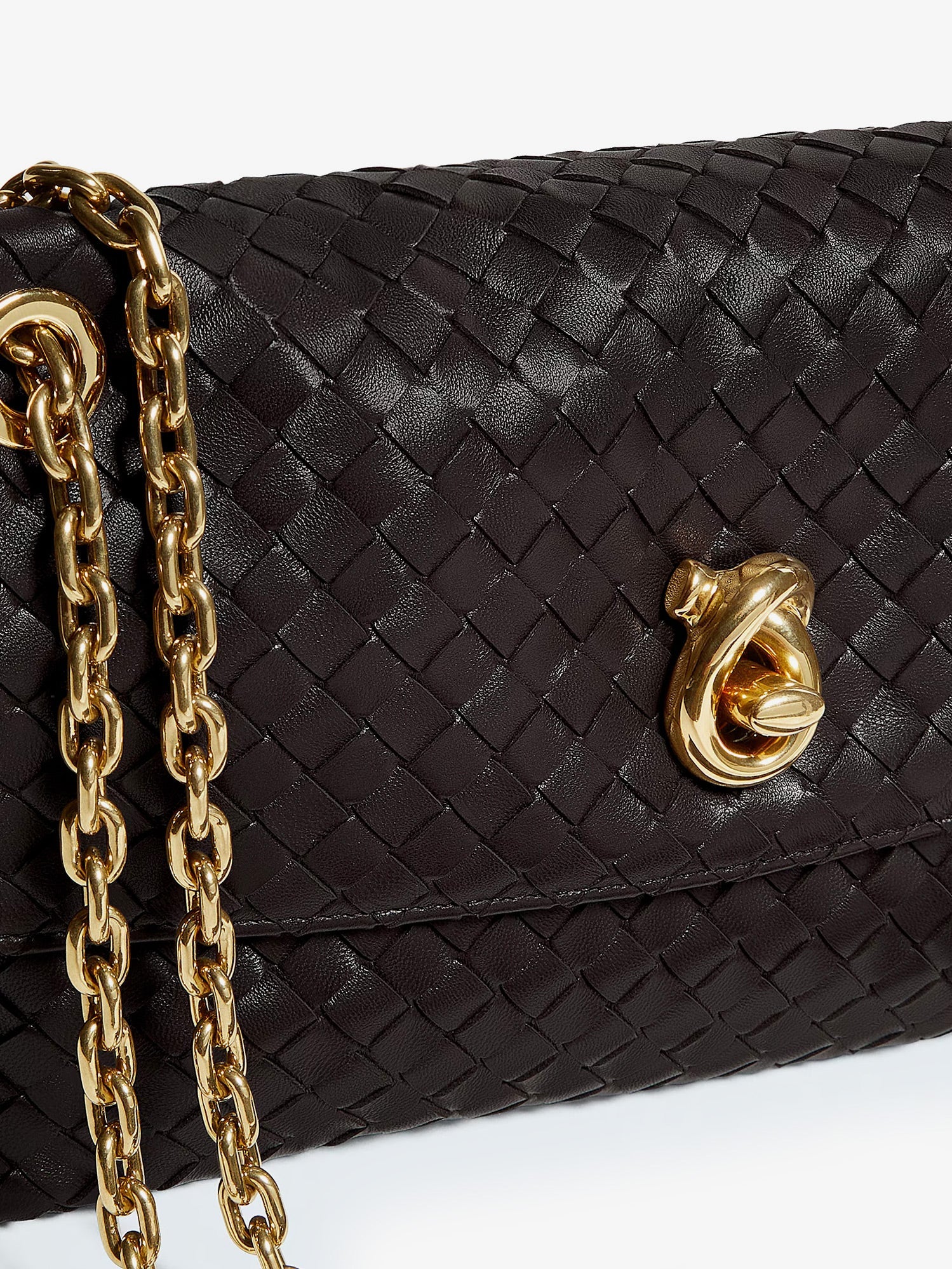 Madison leather shoulder bag with Knot detail