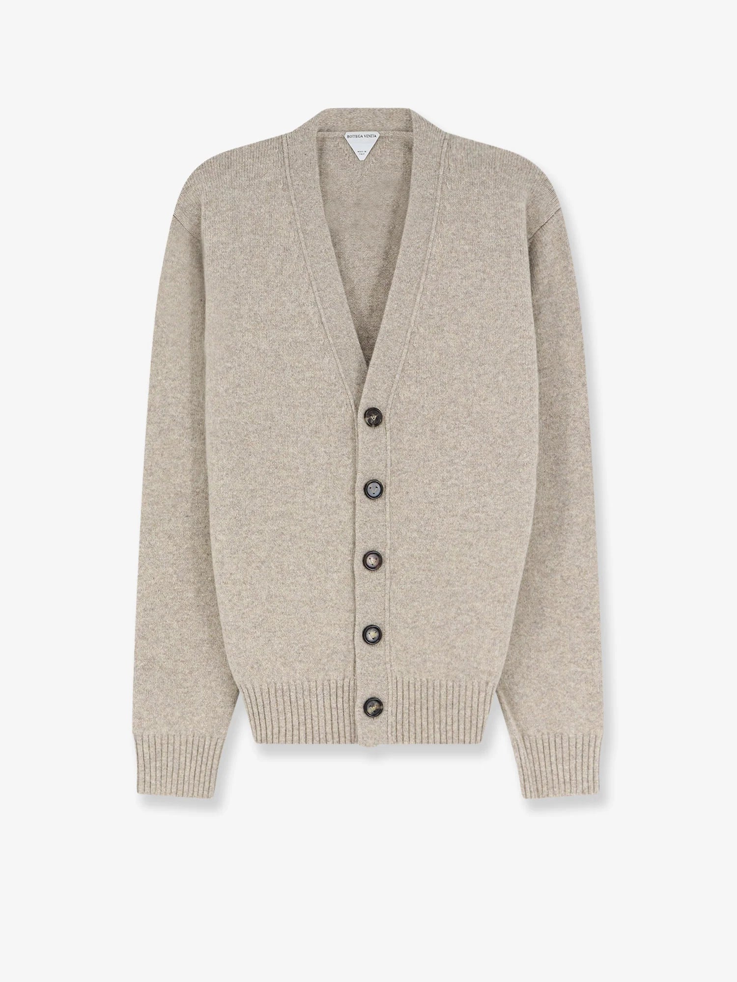 Cashmere blend cardigan with Intreccio patch