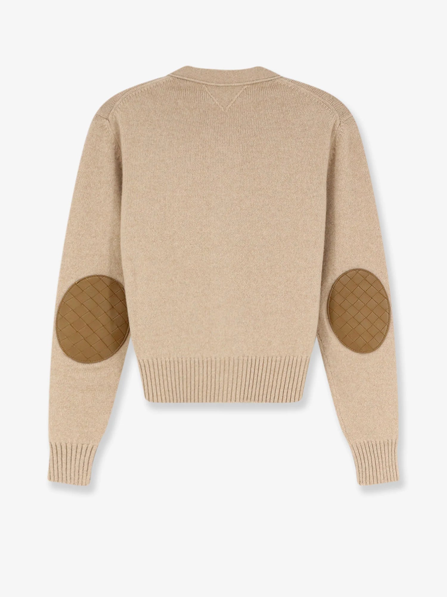Cashmere blend cardigan with Intrecciato logo patch