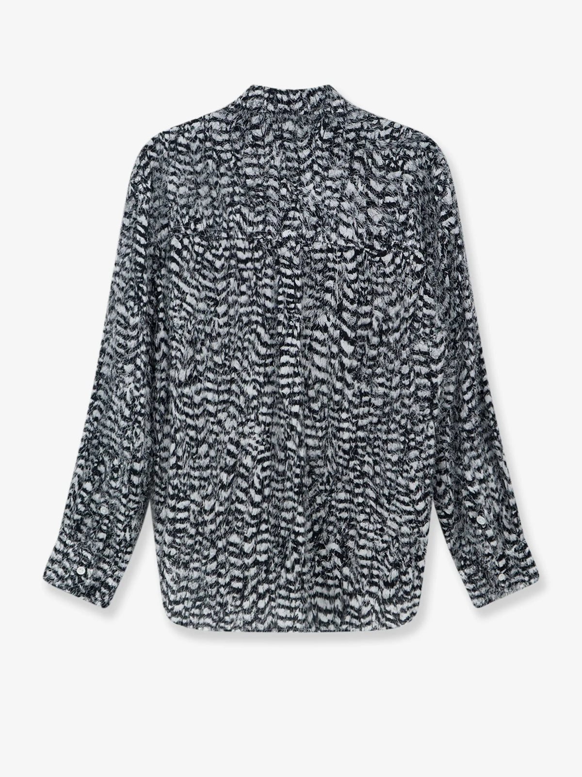 Two-tone viscose shirt with fil coupé detailing