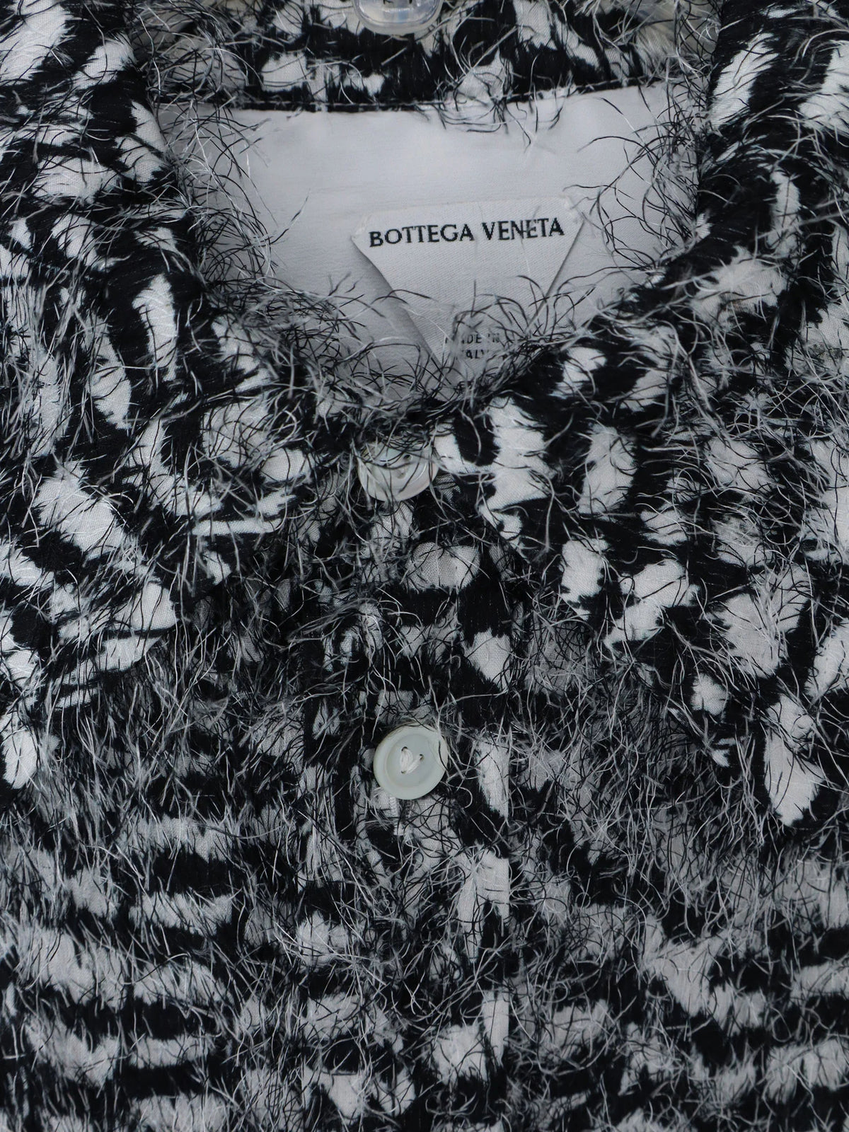 Two-tone viscose shirt with fil coupé detailing