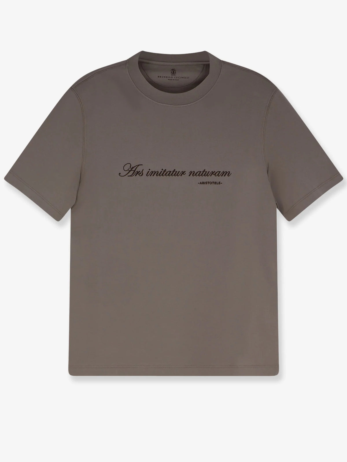 Cotton T-shirt with front embroidery