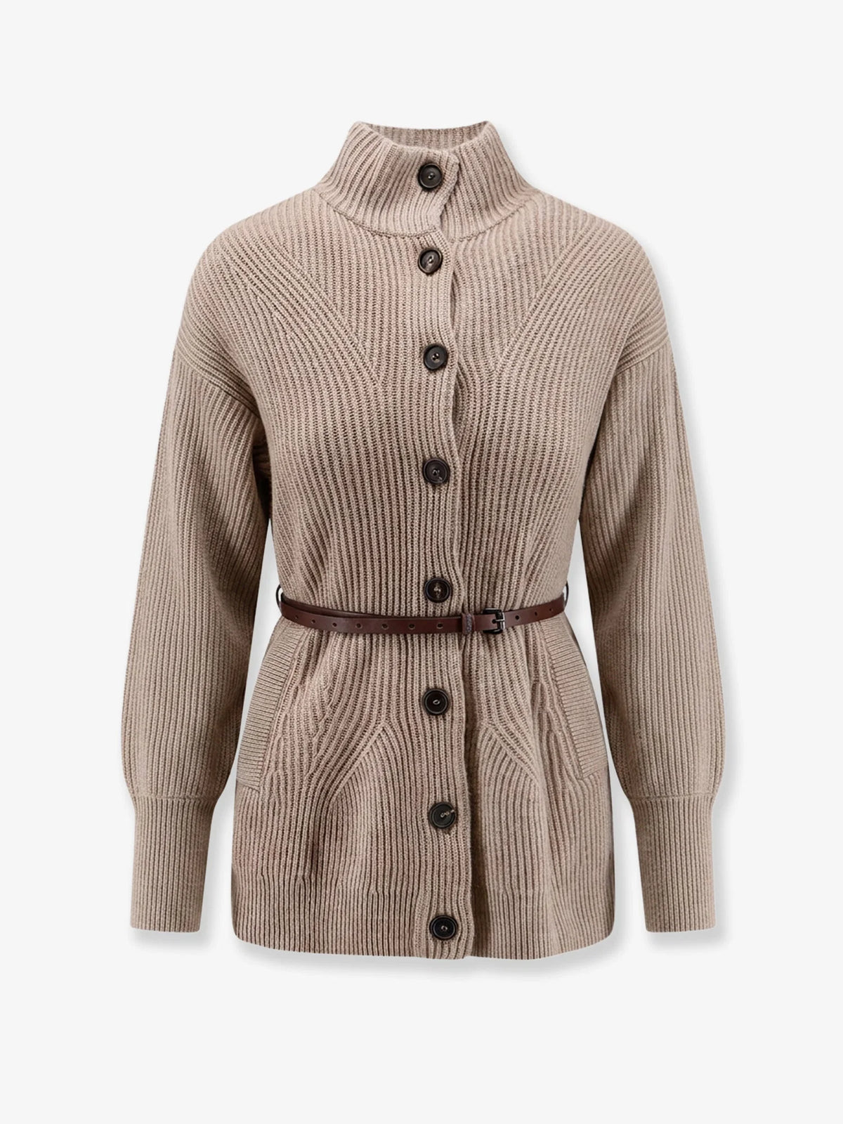 Wool, cashmere, and silk blend cardigan