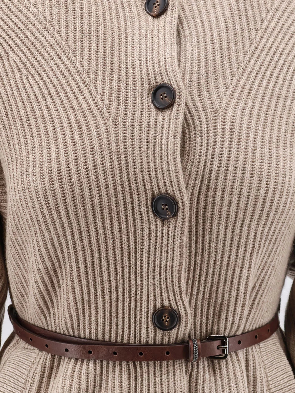 Wool, cashmere, and silk blend cardigan