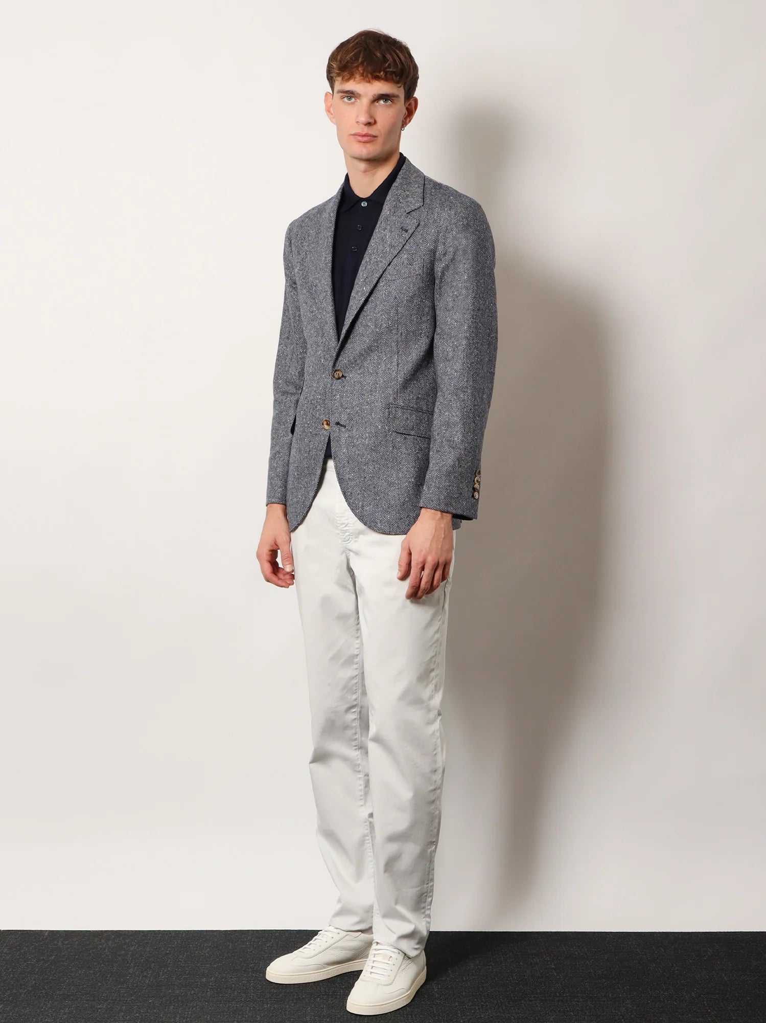 Cashmere and cotton polo shirt