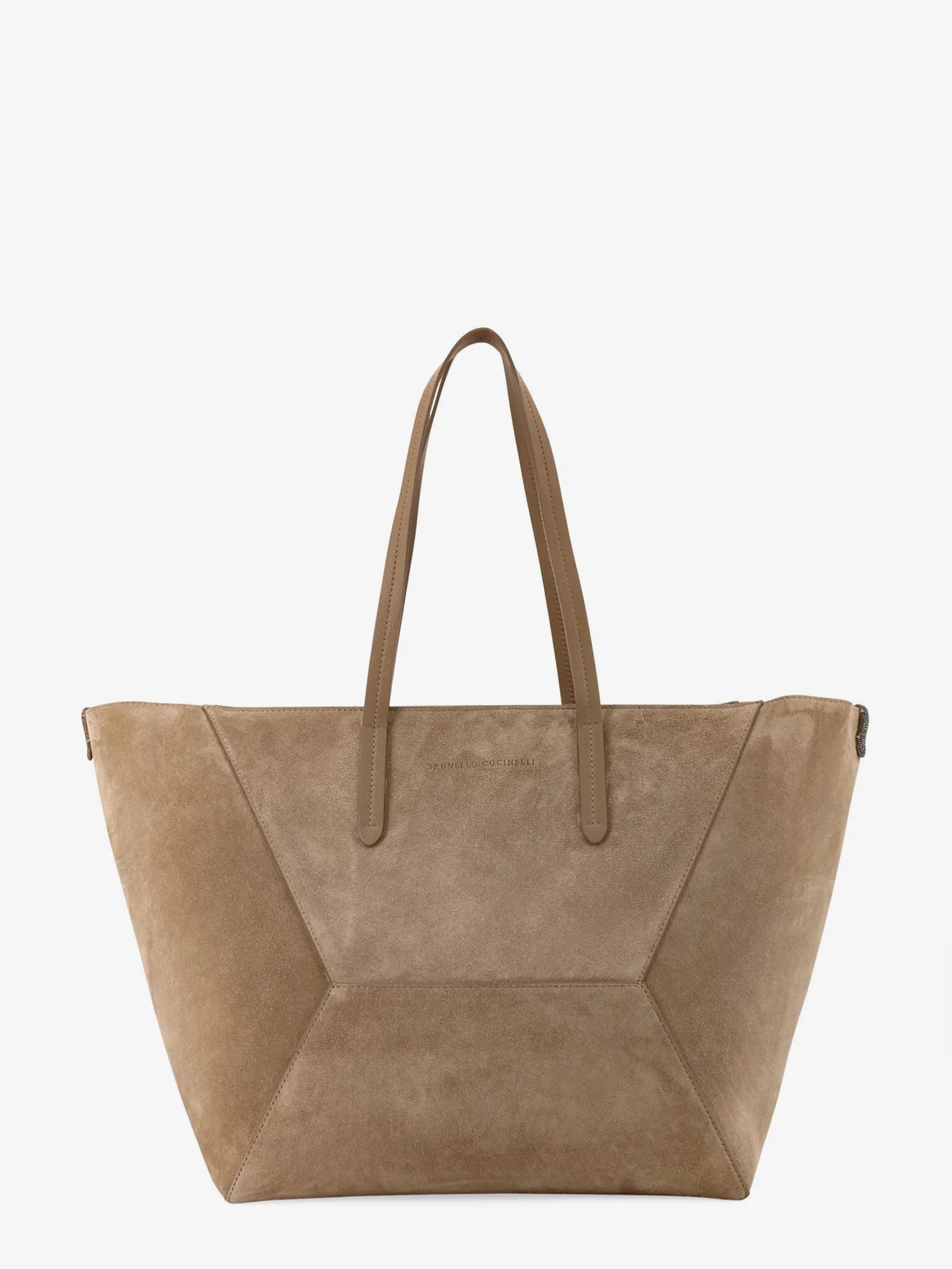 BC Duo suede shoulder bag with engraved logo
