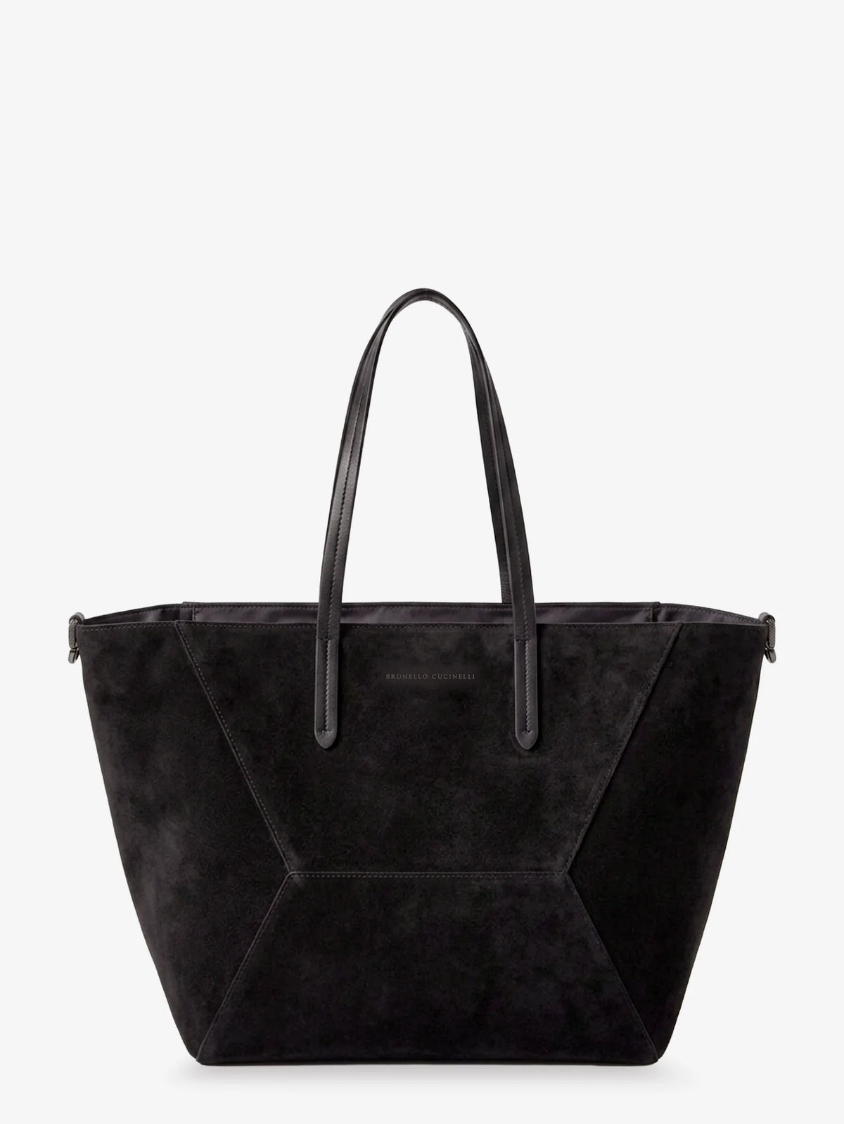 BC Duo suede shoulder bag with engraved logo