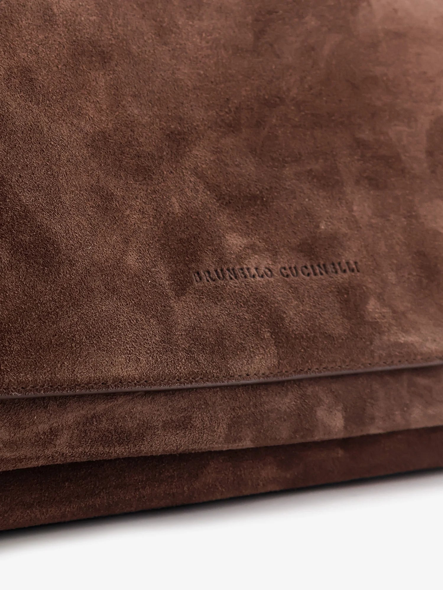 Suede crossbody bag with Monili details