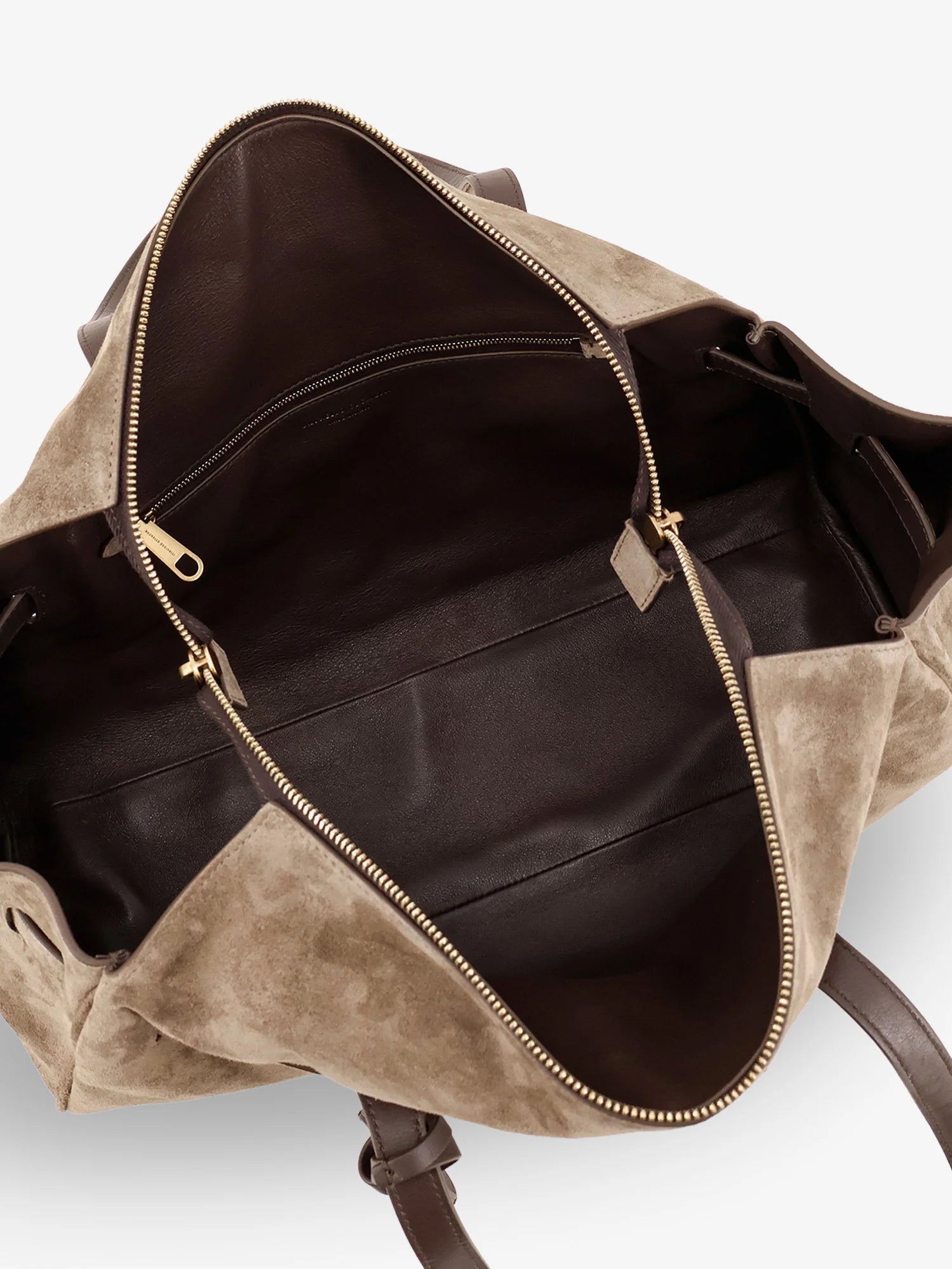 Suede shoulder bag with logo padlock detail