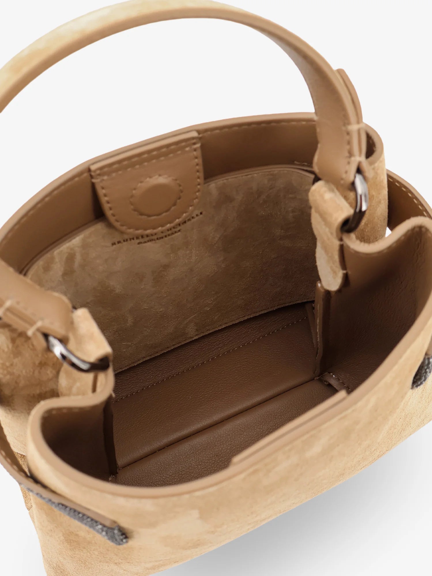 Suede shoulder bag with Monili detail