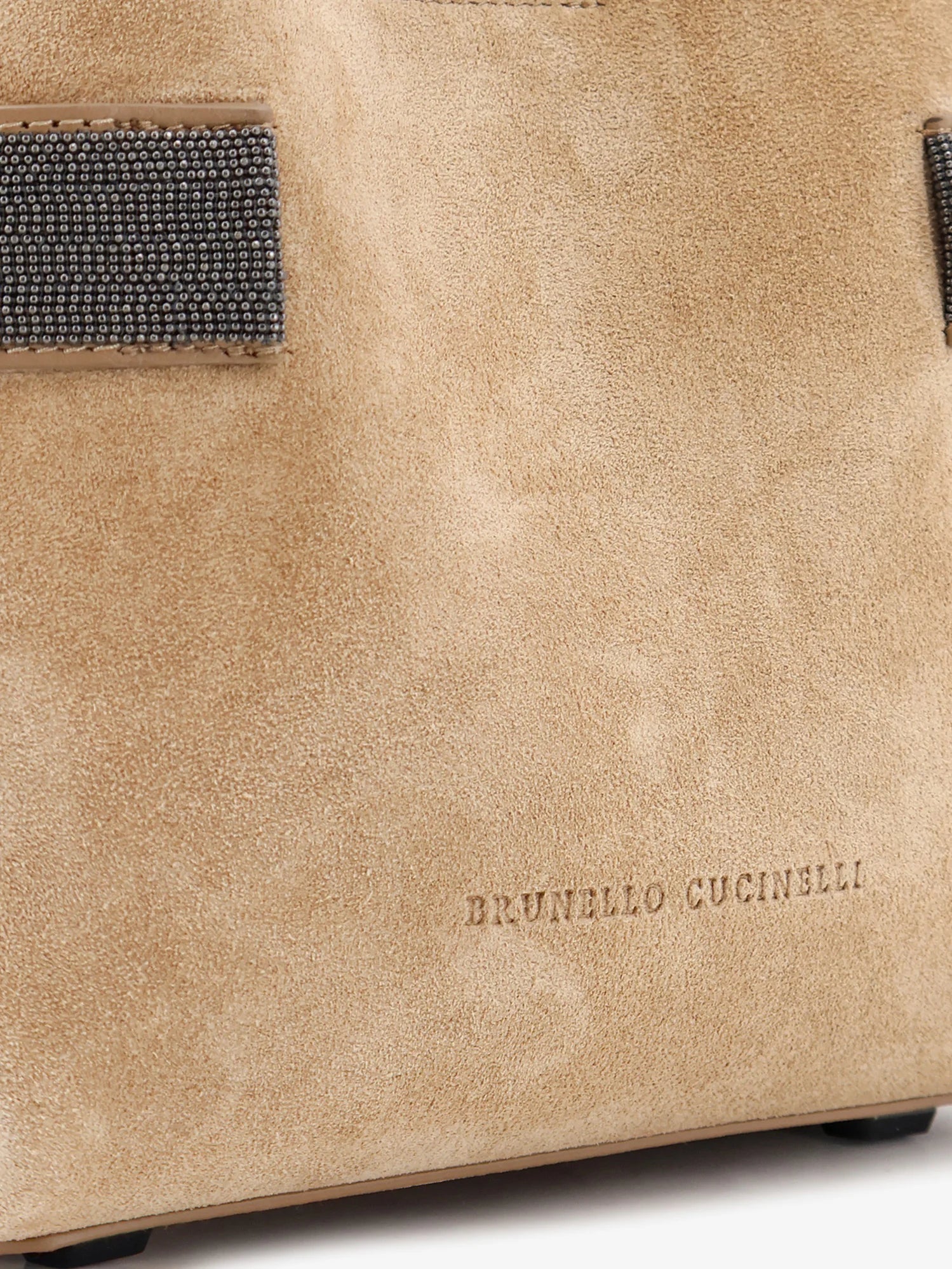 Suede shoulder bag with Monili detail