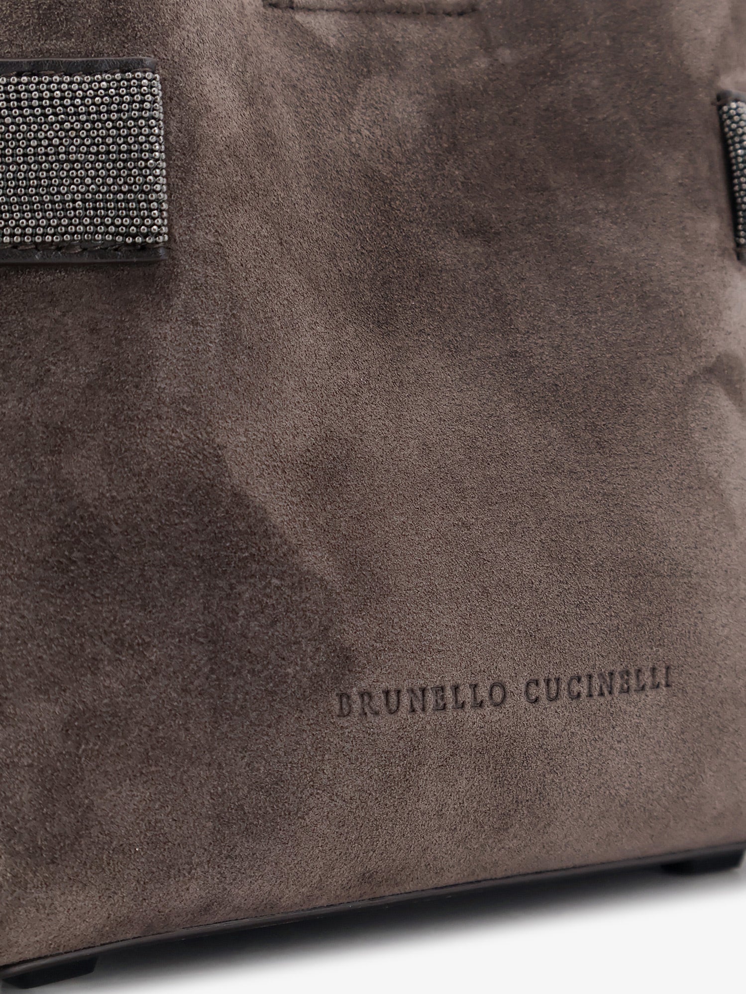 Suede shoulder bag with Monili detail