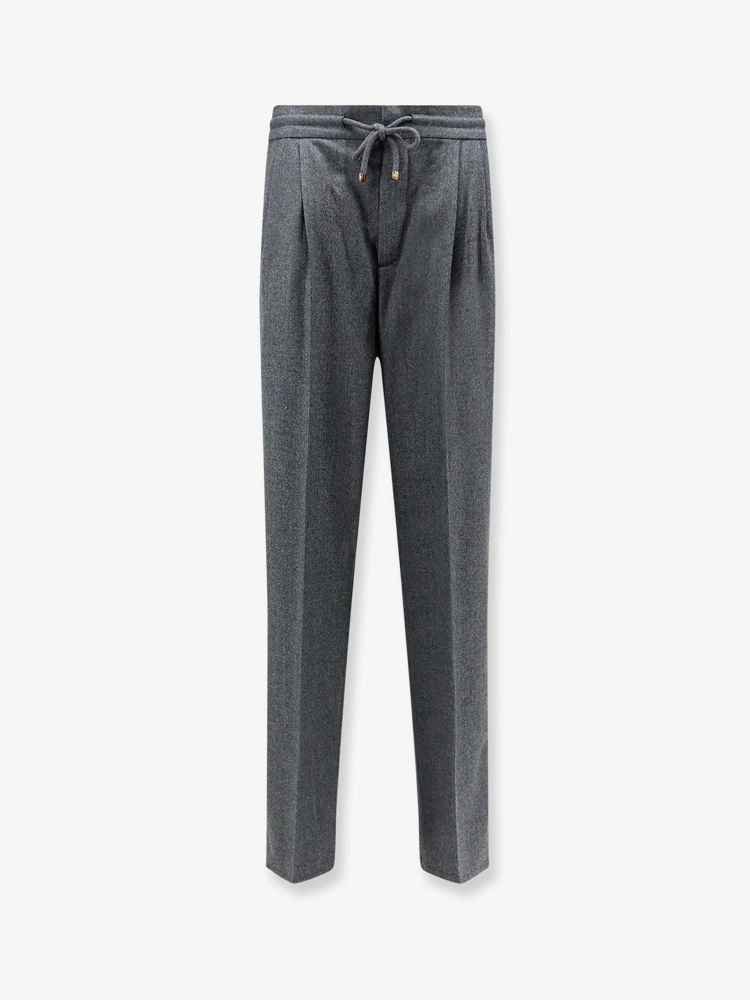 Virgin wool trousers with adjustable drawstring