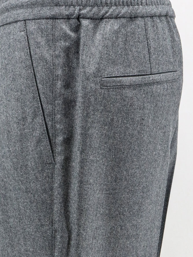 Virgin wool trousers with adjustable drawstring