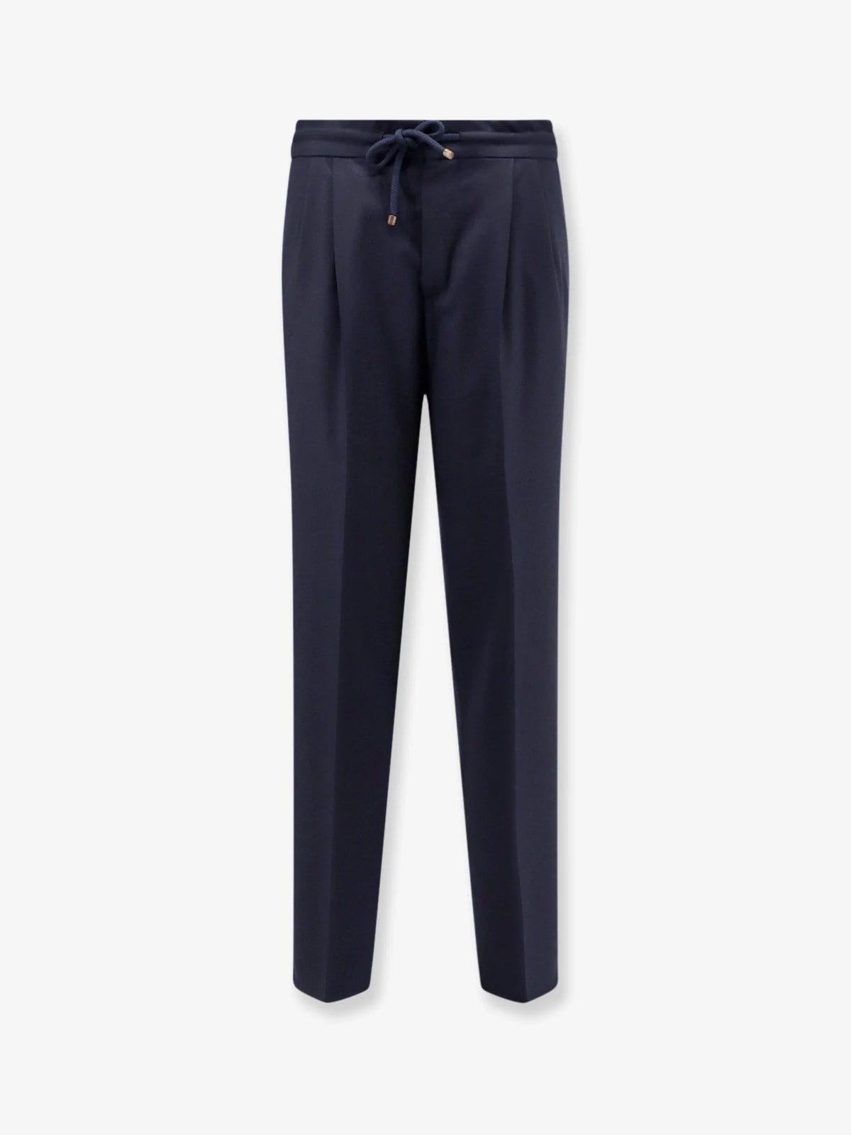Virgin wool trousers with adjustable drawstring