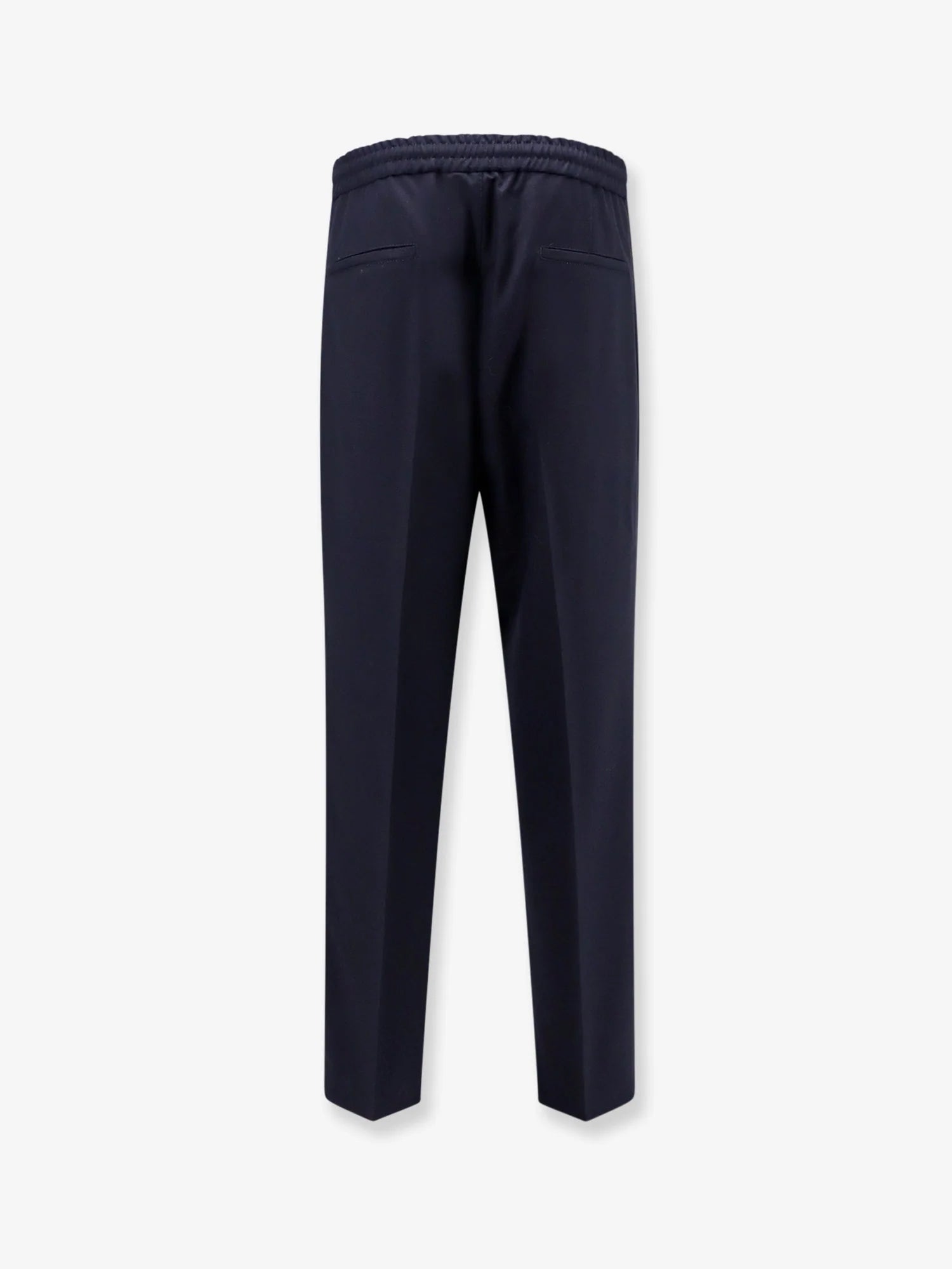 Virgin wool trousers with adjustable drawstring