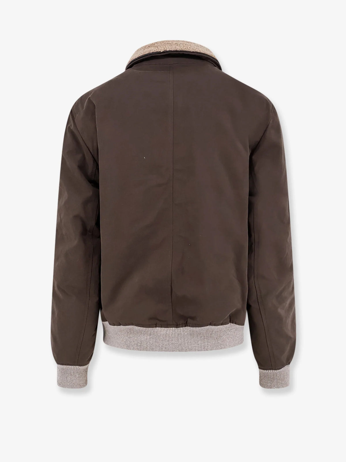 Cotton blend jacket with fur collar