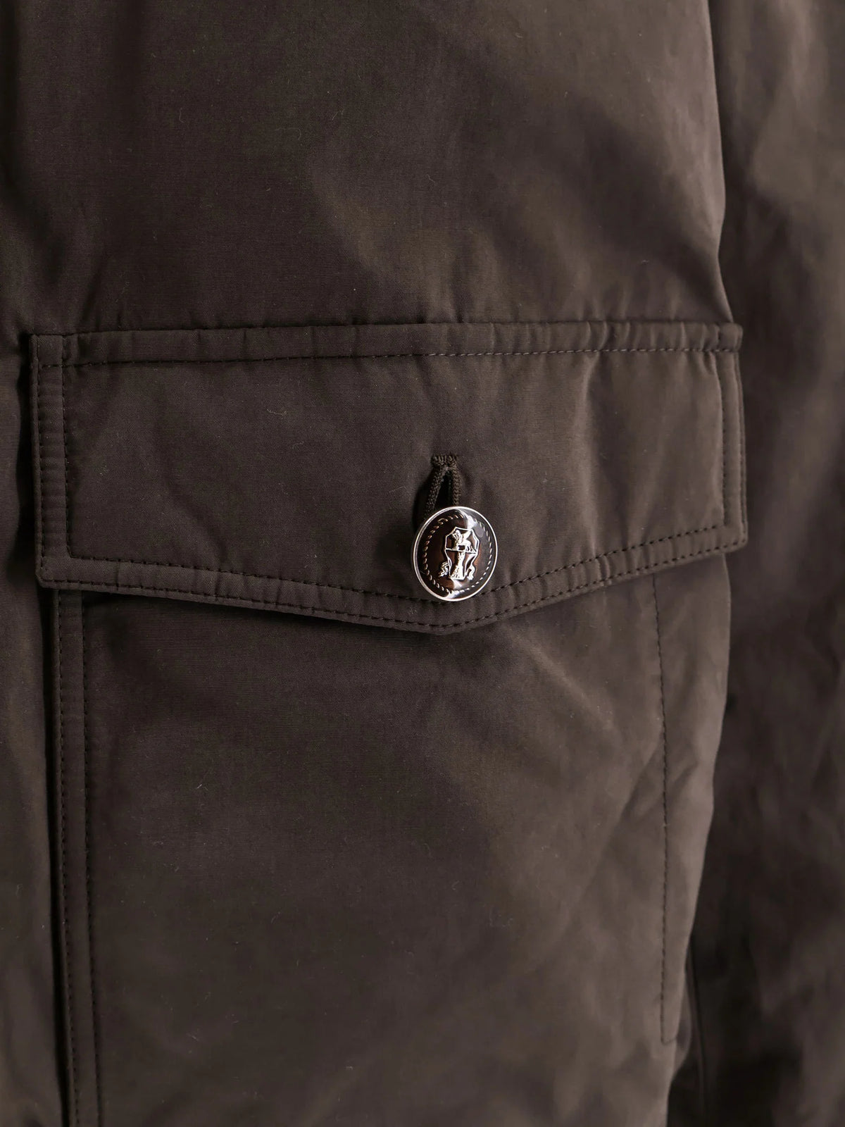 Cotton blend jacket with fur collar