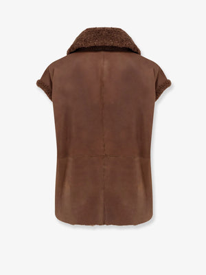 Shearling sleeveless jacket