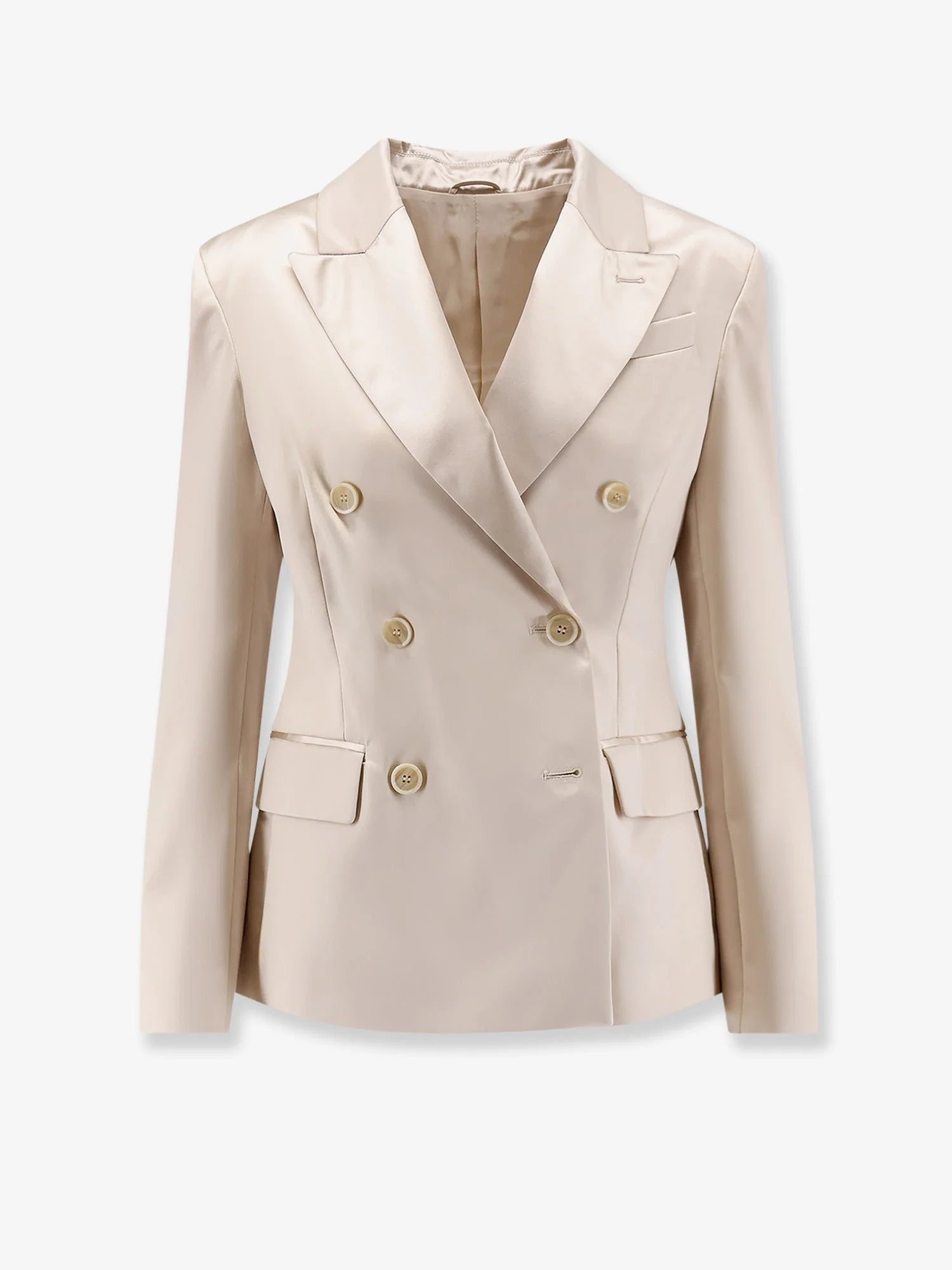 Double-breasted silk blazer