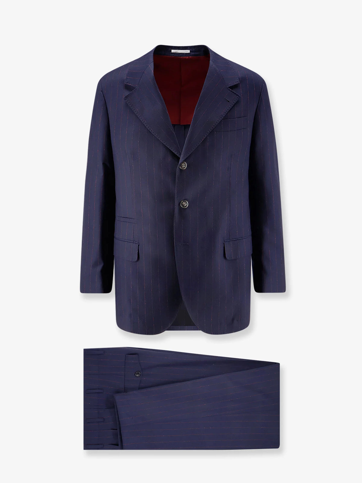 Virgin wool suit with pinstripe pattern