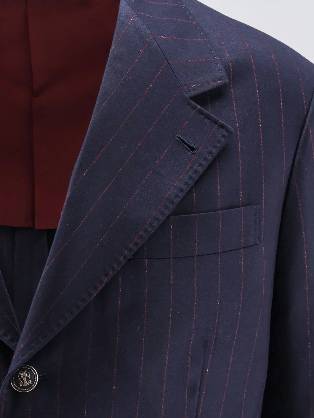 Virgin wool suit with pinstripe pattern