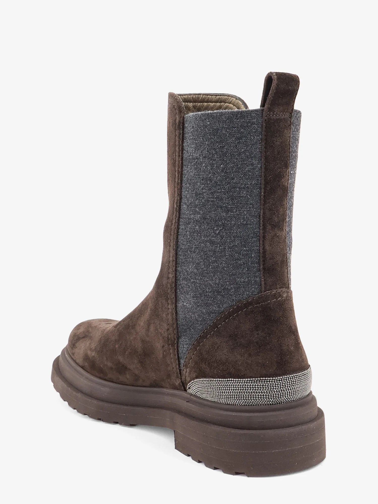 Suede boots with Monili details