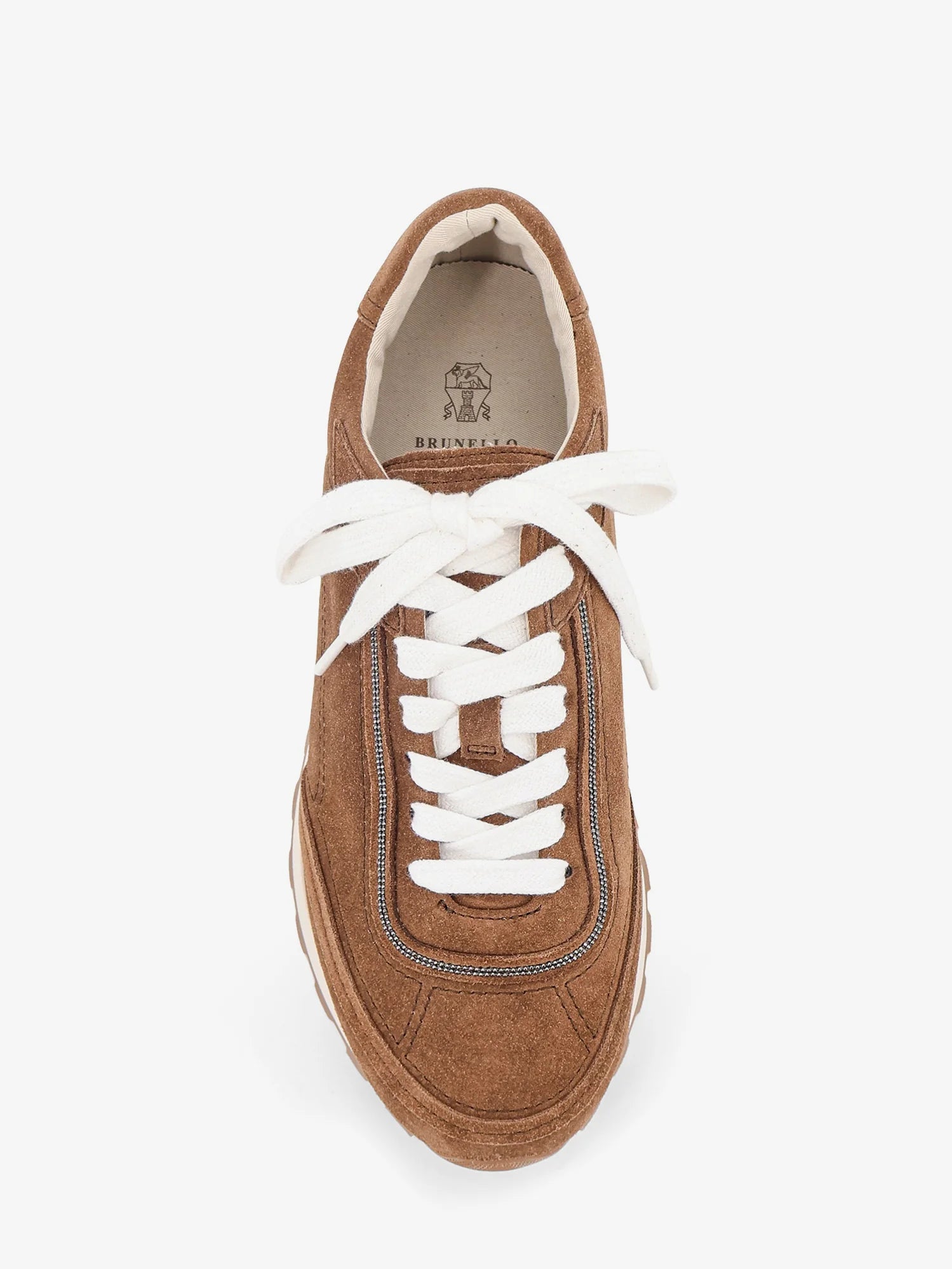 Suede sneakers with Monili embellishment