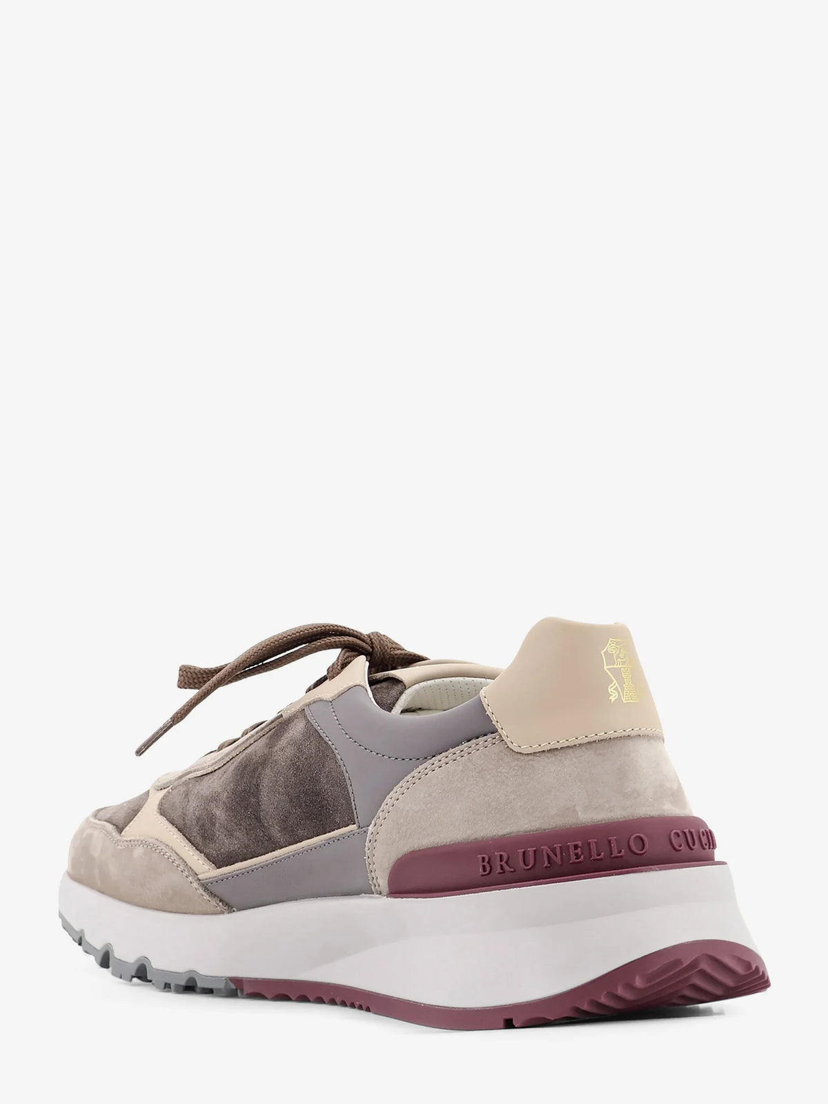 Suede sneakers with leather inserts