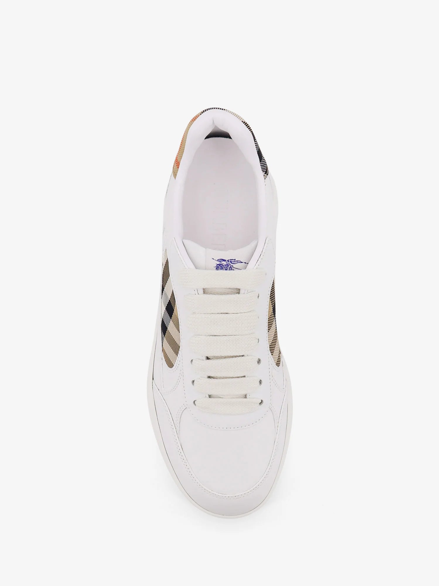 Low-top leather sneakers with Check inserts