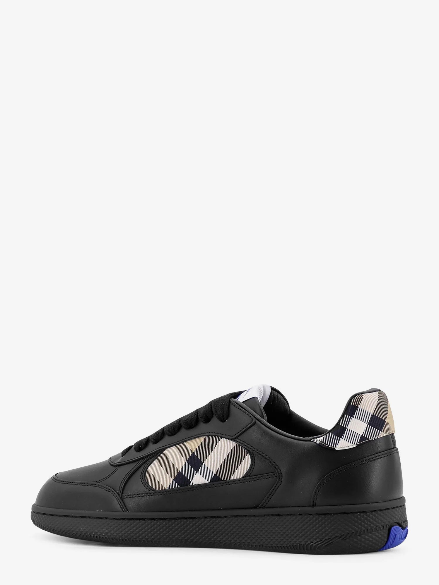 Leather sneakers with Traditional Check inserts