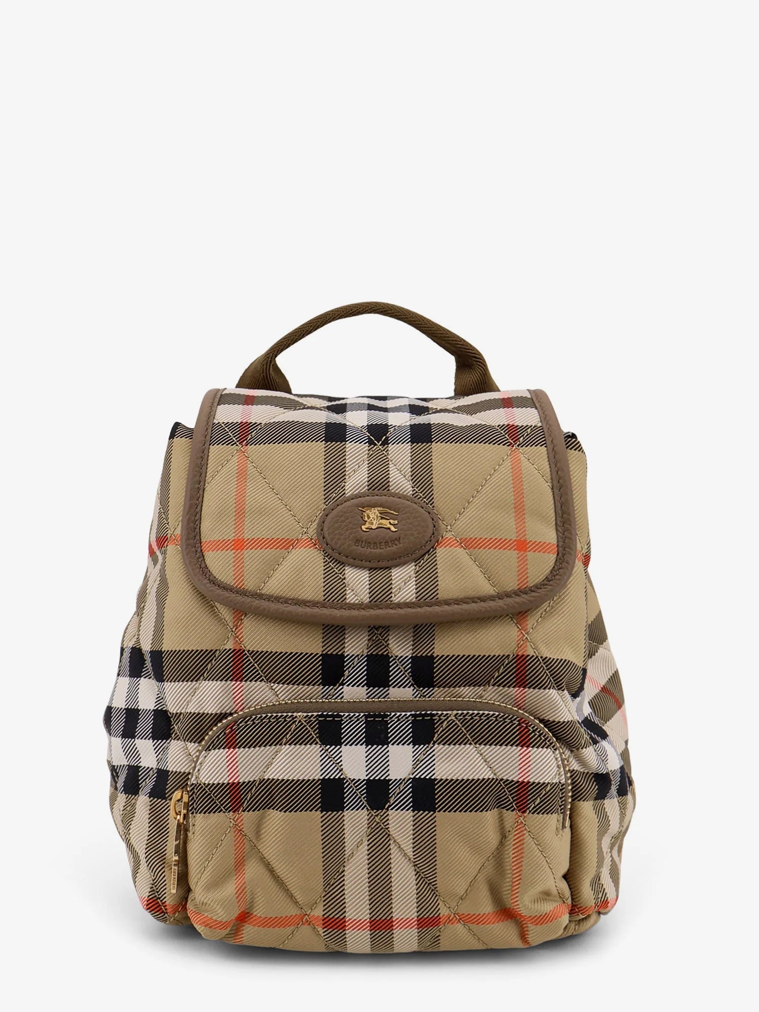 Horseshoe nylon backpack with check pattern