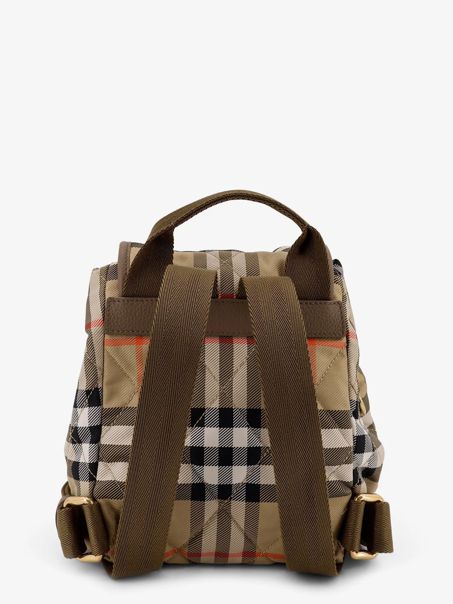 Horseshoe nylon backpack with check pattern