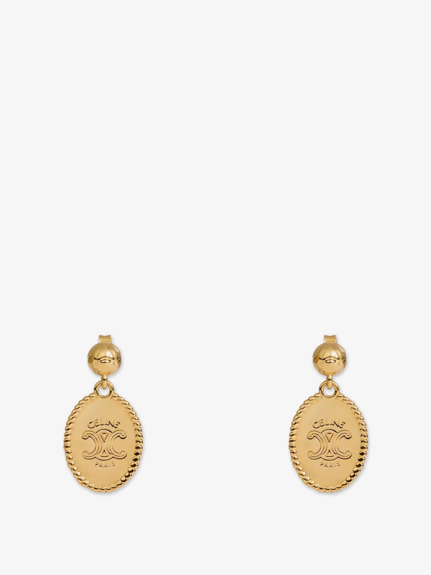 Brass earrings with gold finish