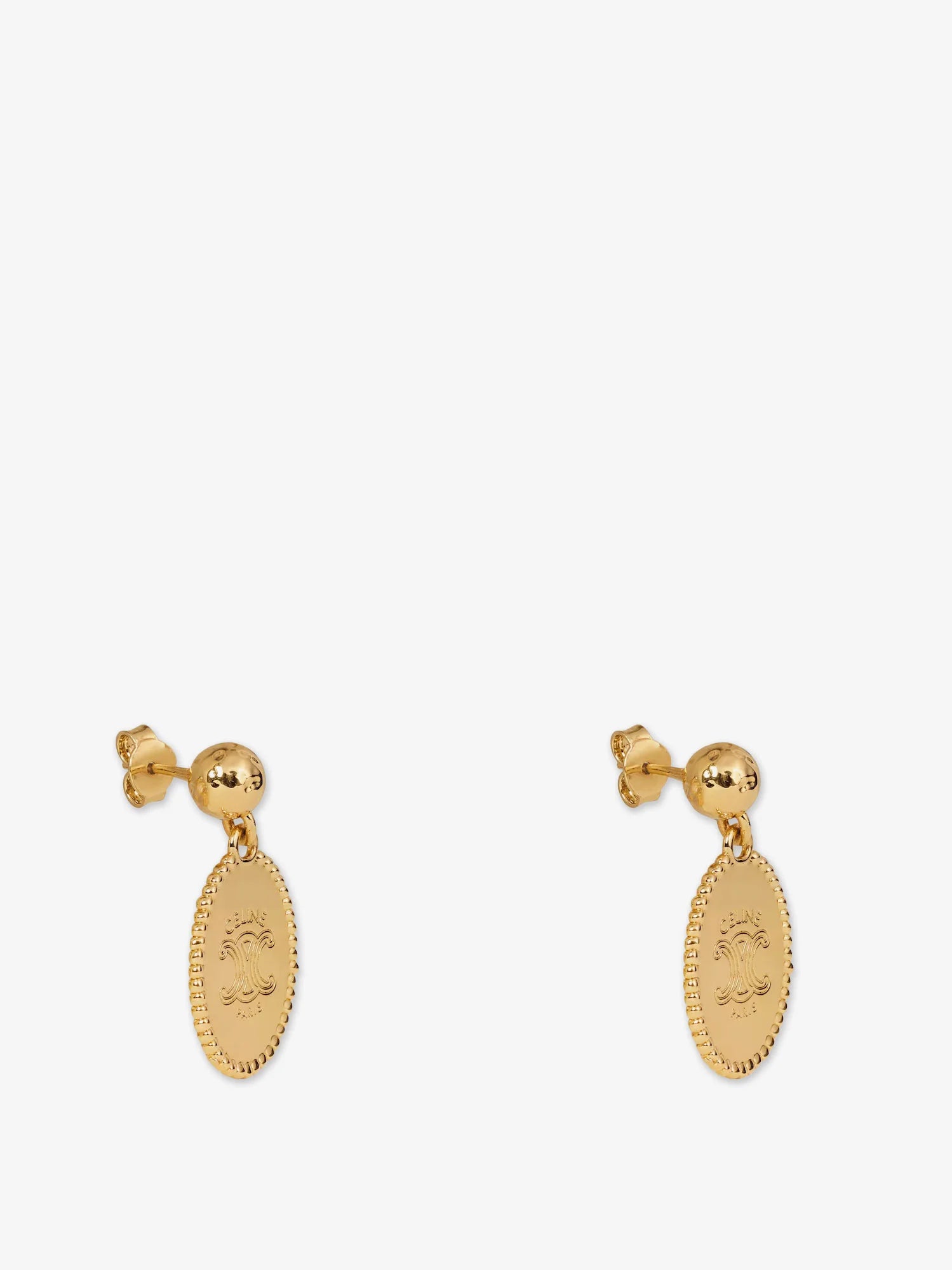 Brass earrings with gold finish