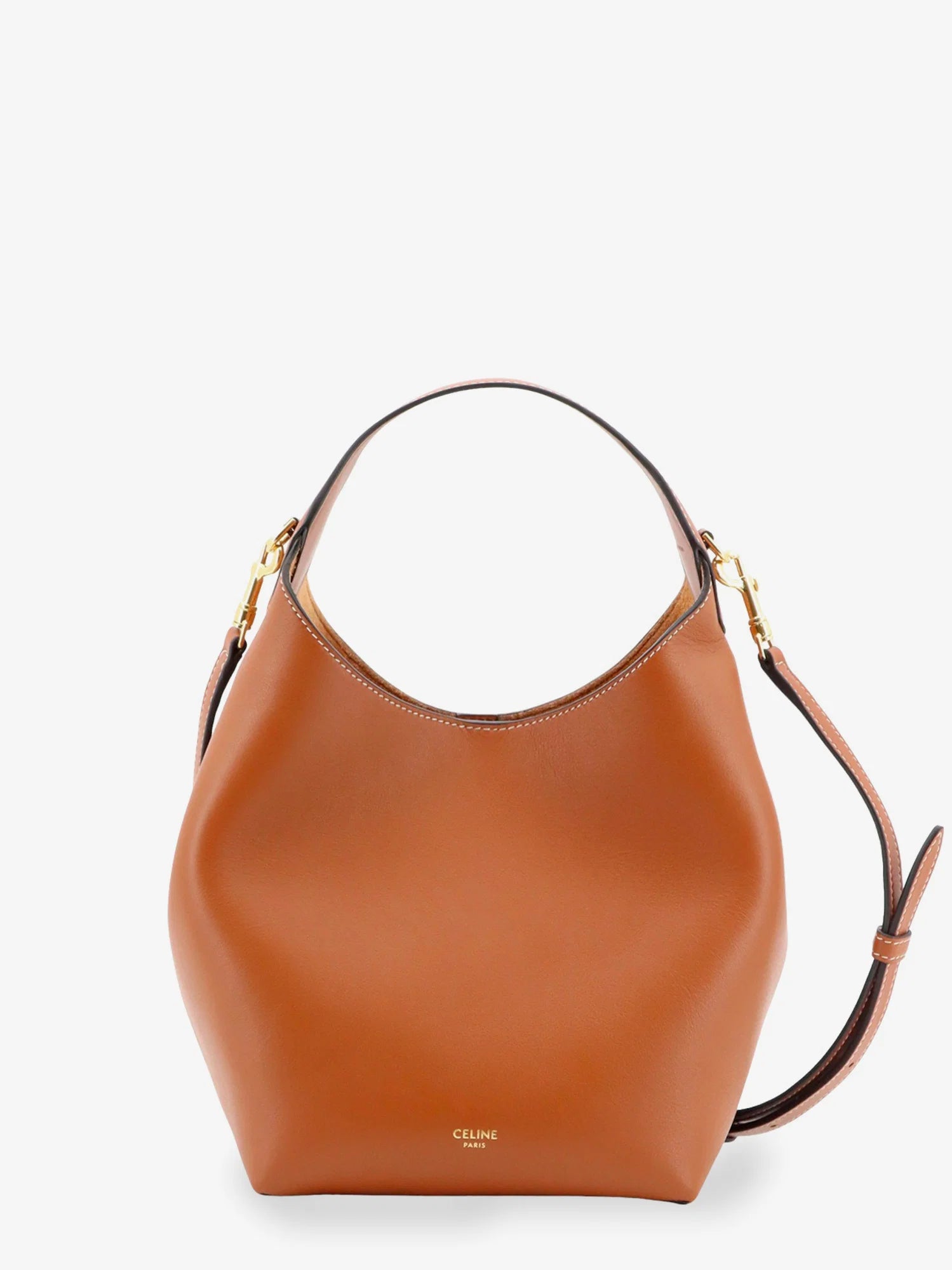 Leather crossbody bag with logo lettering on the bottom
