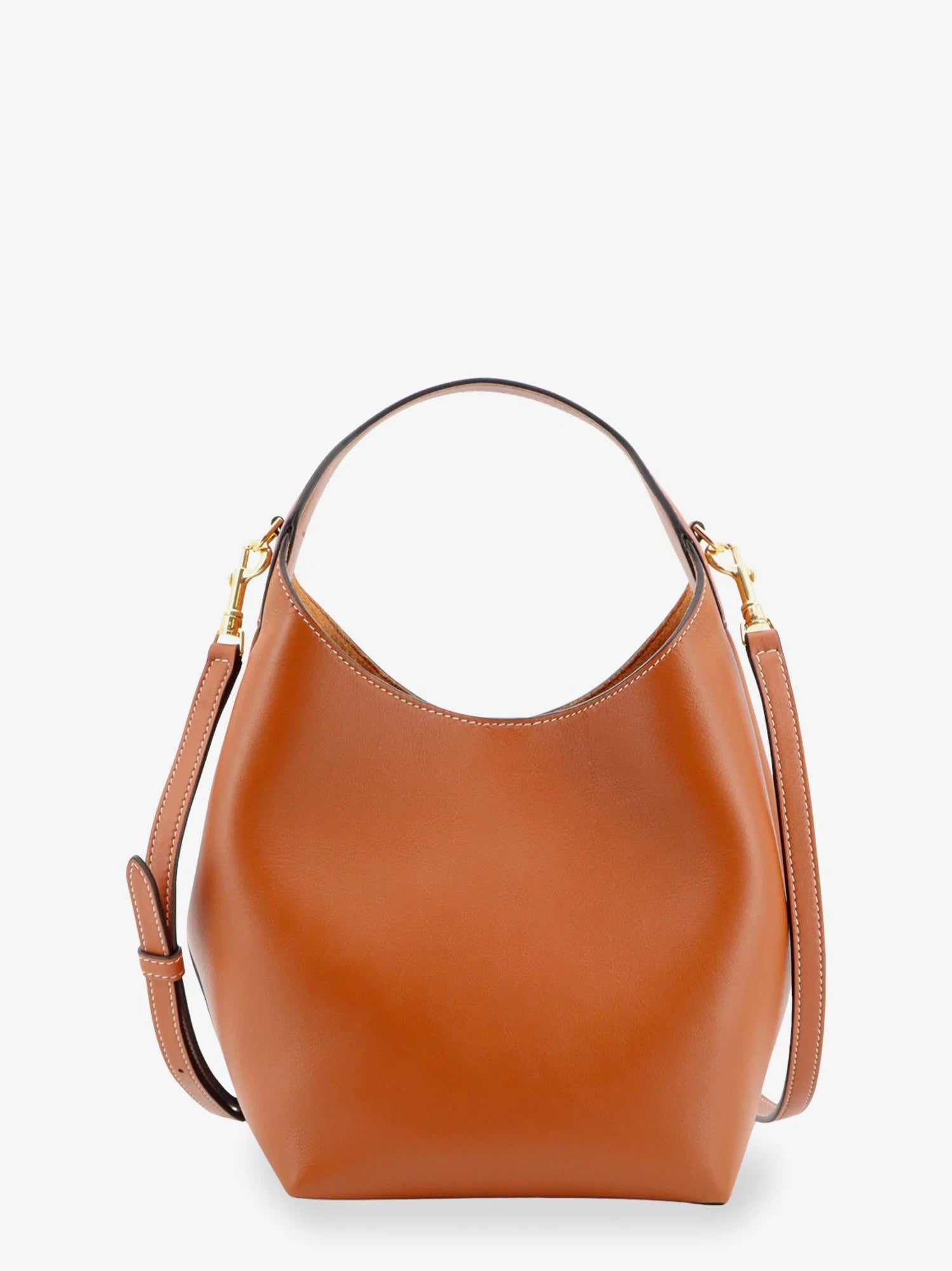 Leather crossbody bag with logo lettering on the bottom