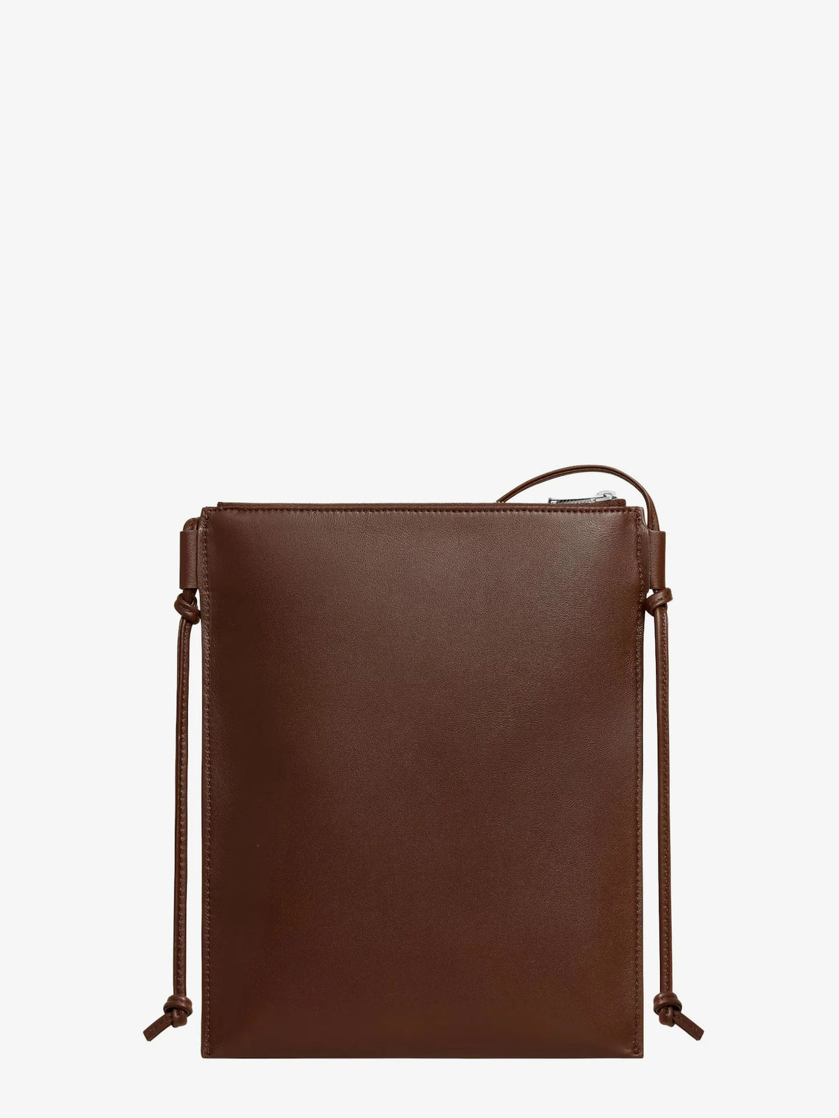 Sharp leather crossbody bag with logo on the front