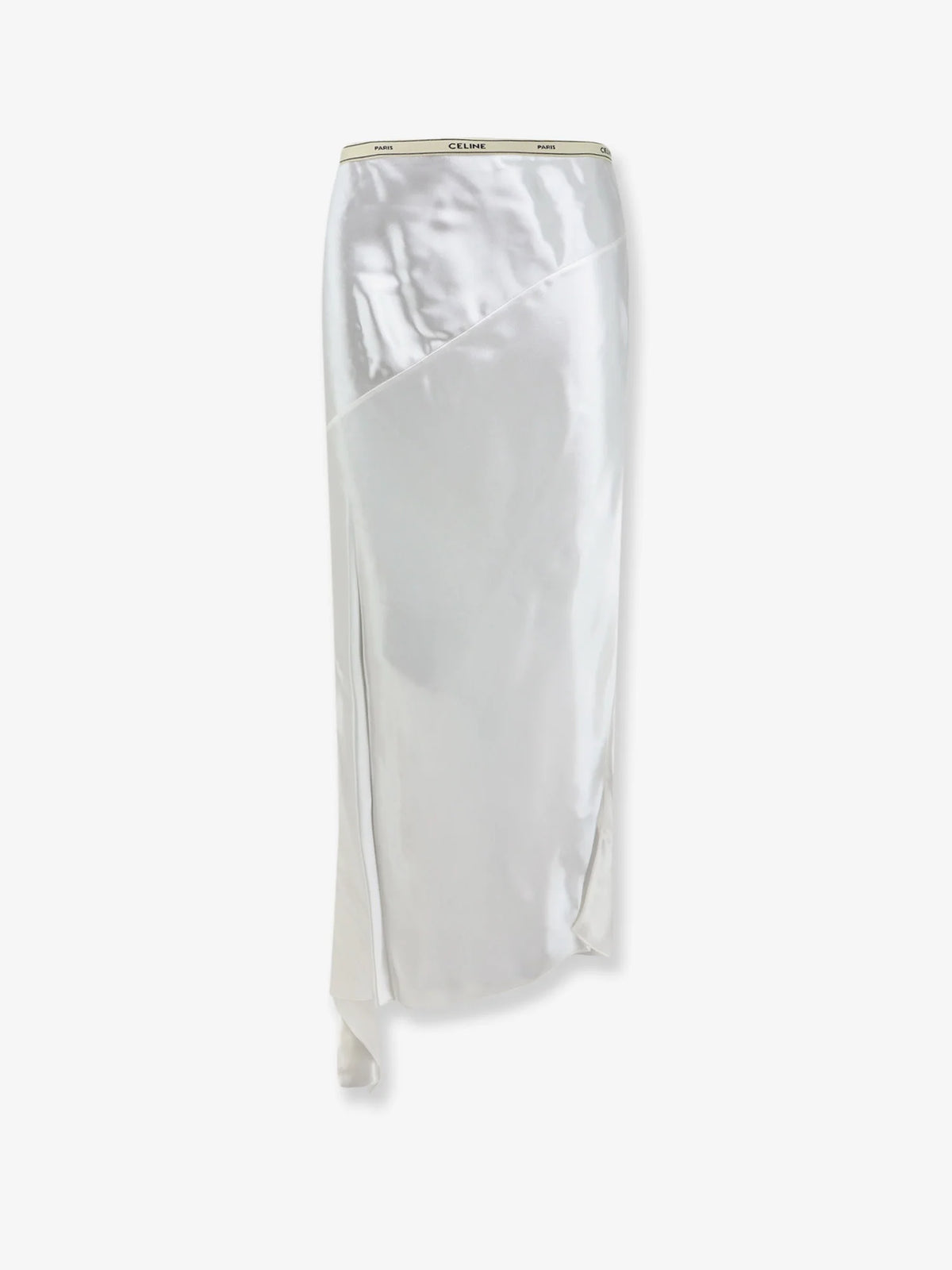 Viscose satin midi skirt