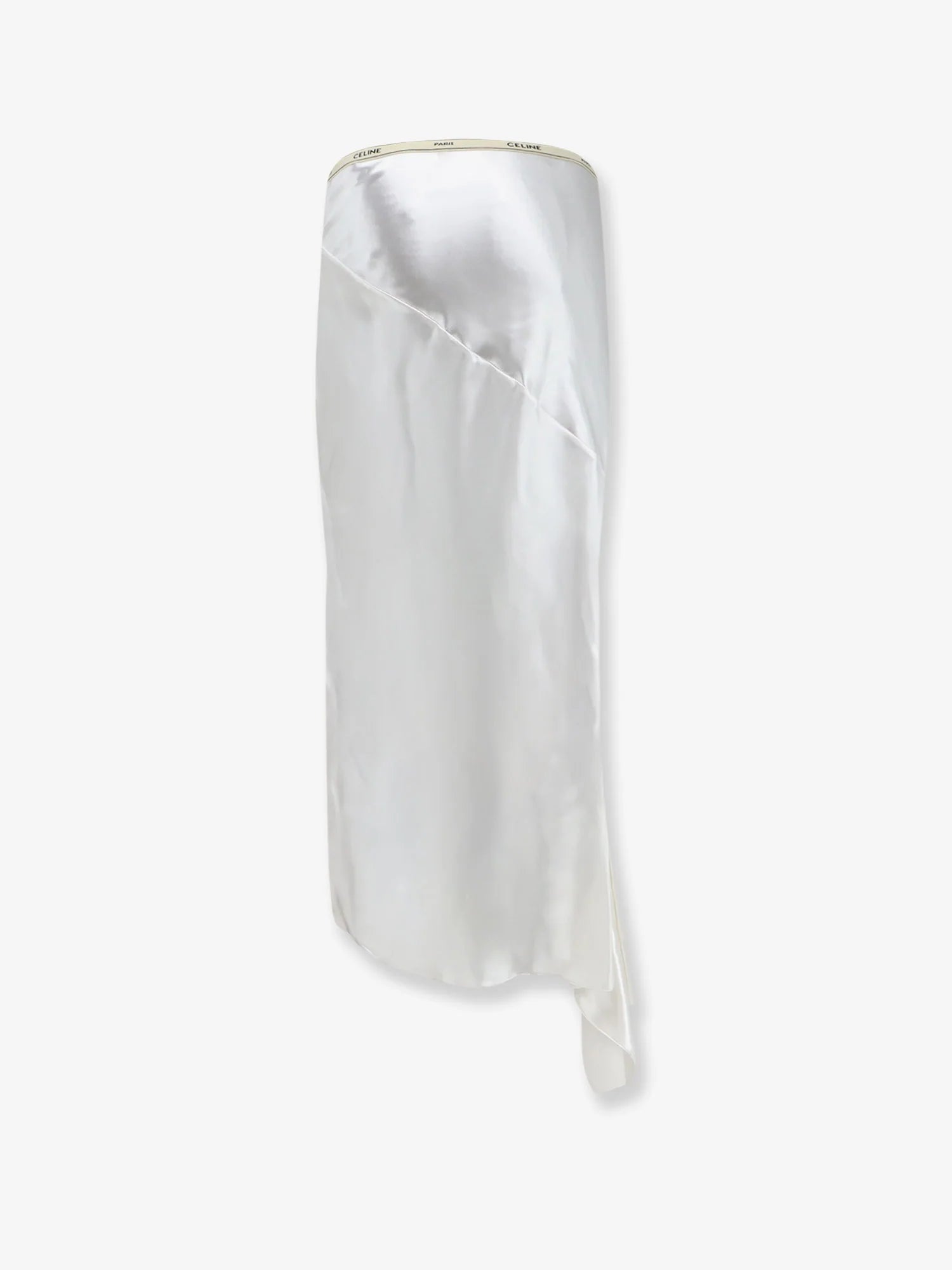 Viscose satin midi skirt