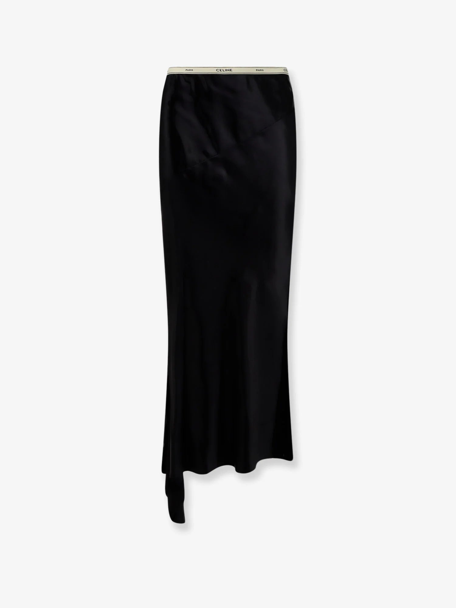 Viscose satin midi skirt