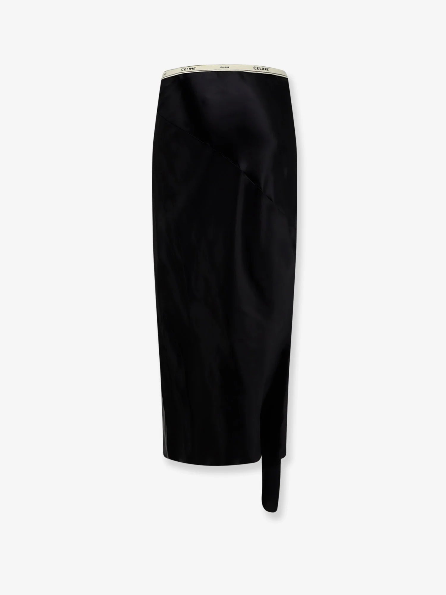 Viscose satin midi skirt